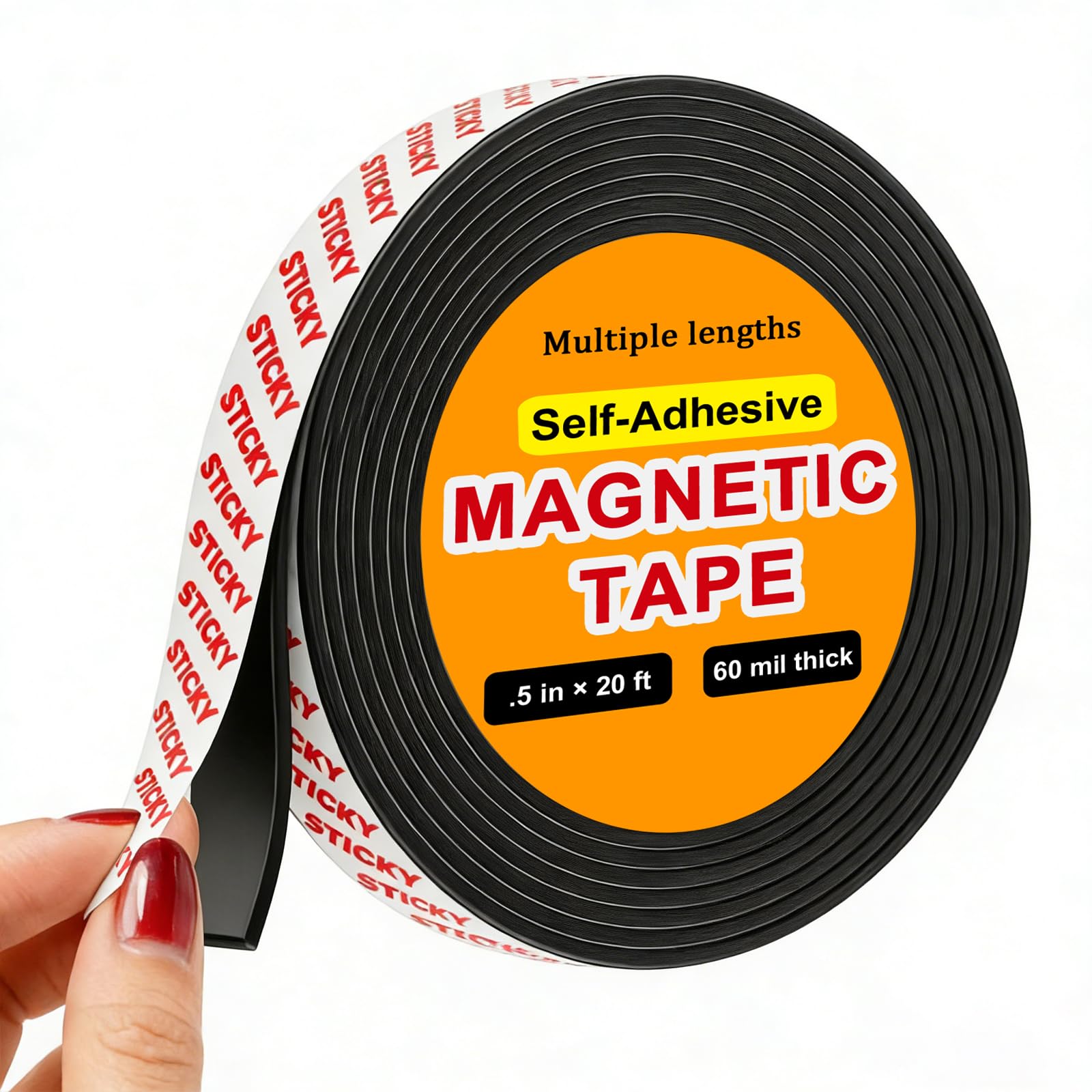Towjug Strong Adhesive Magnetic Tape Strip Roll-, Cuttable Magnetic Sheets for,DIY Art Projects, Whiteboards, Fridge Organization - Ideal for Home, School, Office Use (MAGNETIC TAPE 02) (REGULAR)-image-44