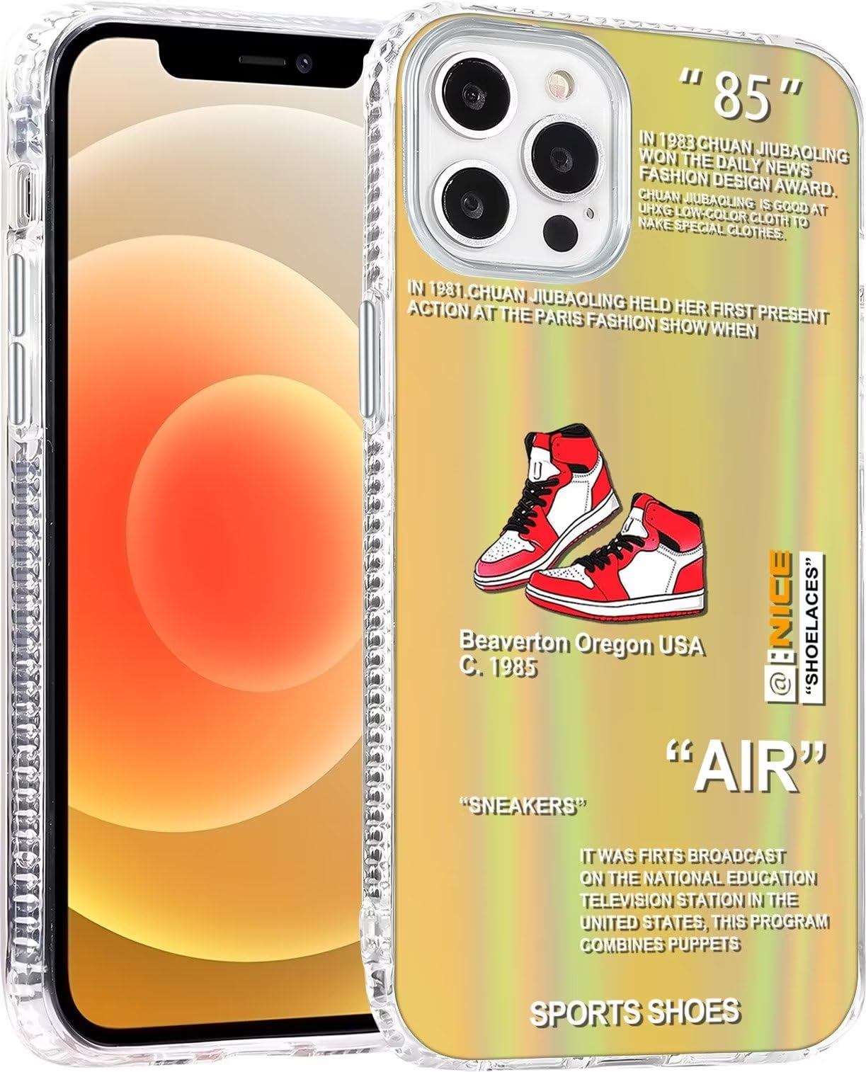 WEBJIASU Cool Case for iPhone 15 Case, ins Cool Off iPhone Cover with Red Sports Shoes and Branded Sneakers Pattern,Lens Wrapped Protective for Boys