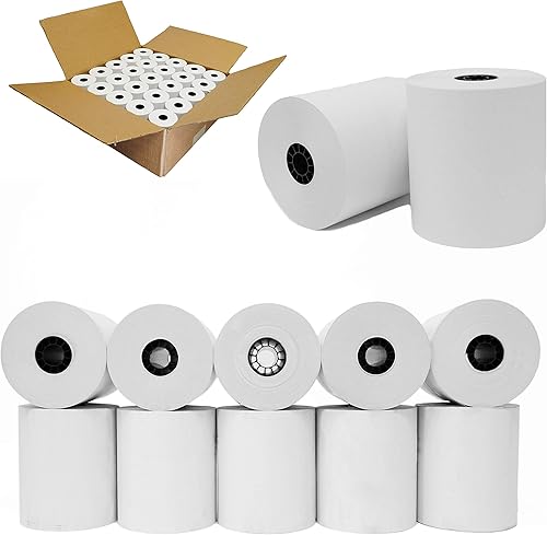 (50 rollos) 2 14 x 230 pies de papel térmico de 1 capa sin BPA cinta de caja registradora Sharp 01PU, 01PU, ER-A520, ER-A530, UP-700, XE-A201,