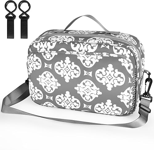 Miniatura 2 de Accmor Organizador de cochecito, organizador universal para cochecito con bolsillo aislado para portavasos y bolsa de cochecito de gran capacidad,