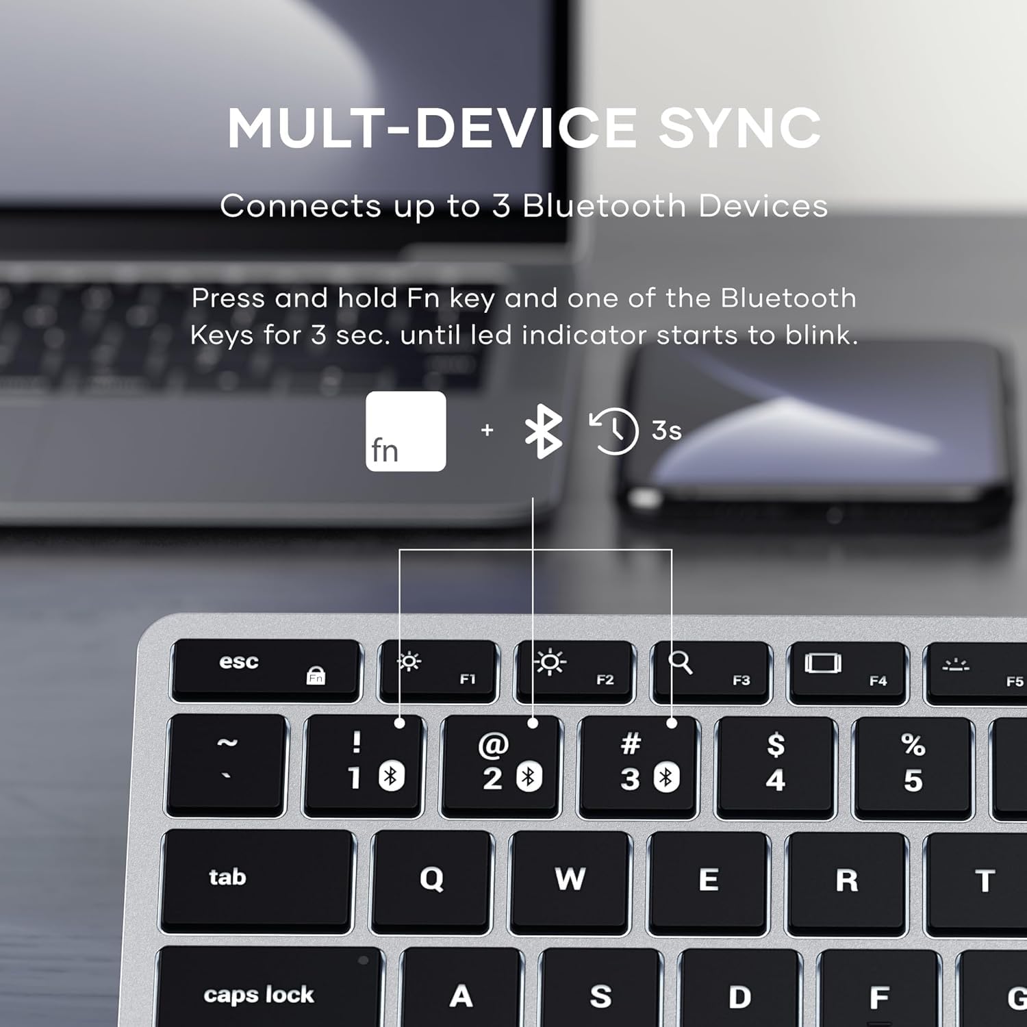 Satechi Schreibtischunterlage PU und Slim X1 Bluetooth Tastatur US QWERTY Bundle