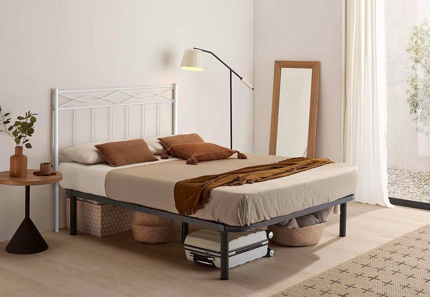HOGAR24 ES - Cabecero de Forja 556, Cabezal para Cama, Color Blanco, Medida: 135 cm.