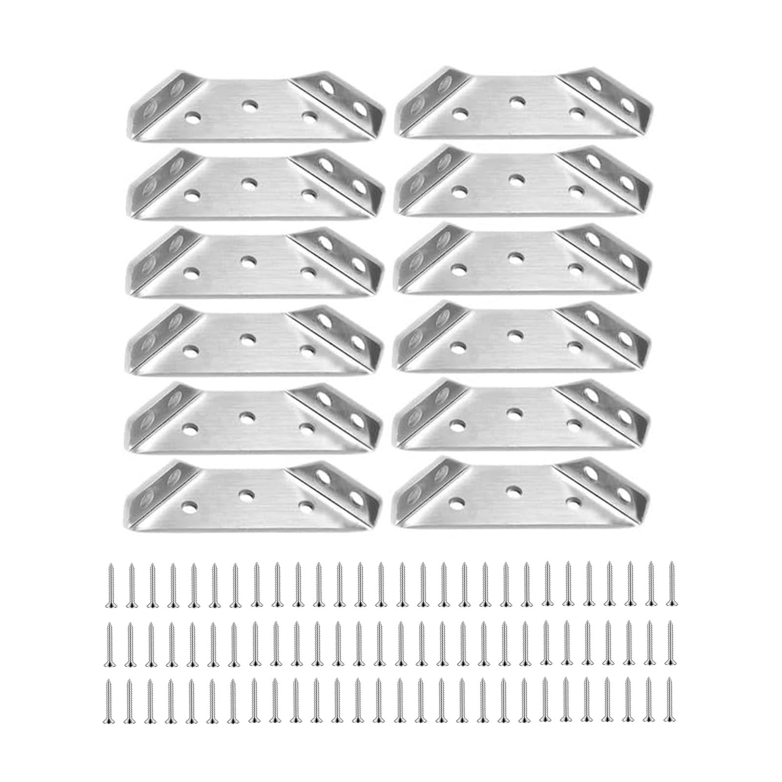 12 Pcs Stainless Steel Corner Connector, Trapeziform Angle Brackets