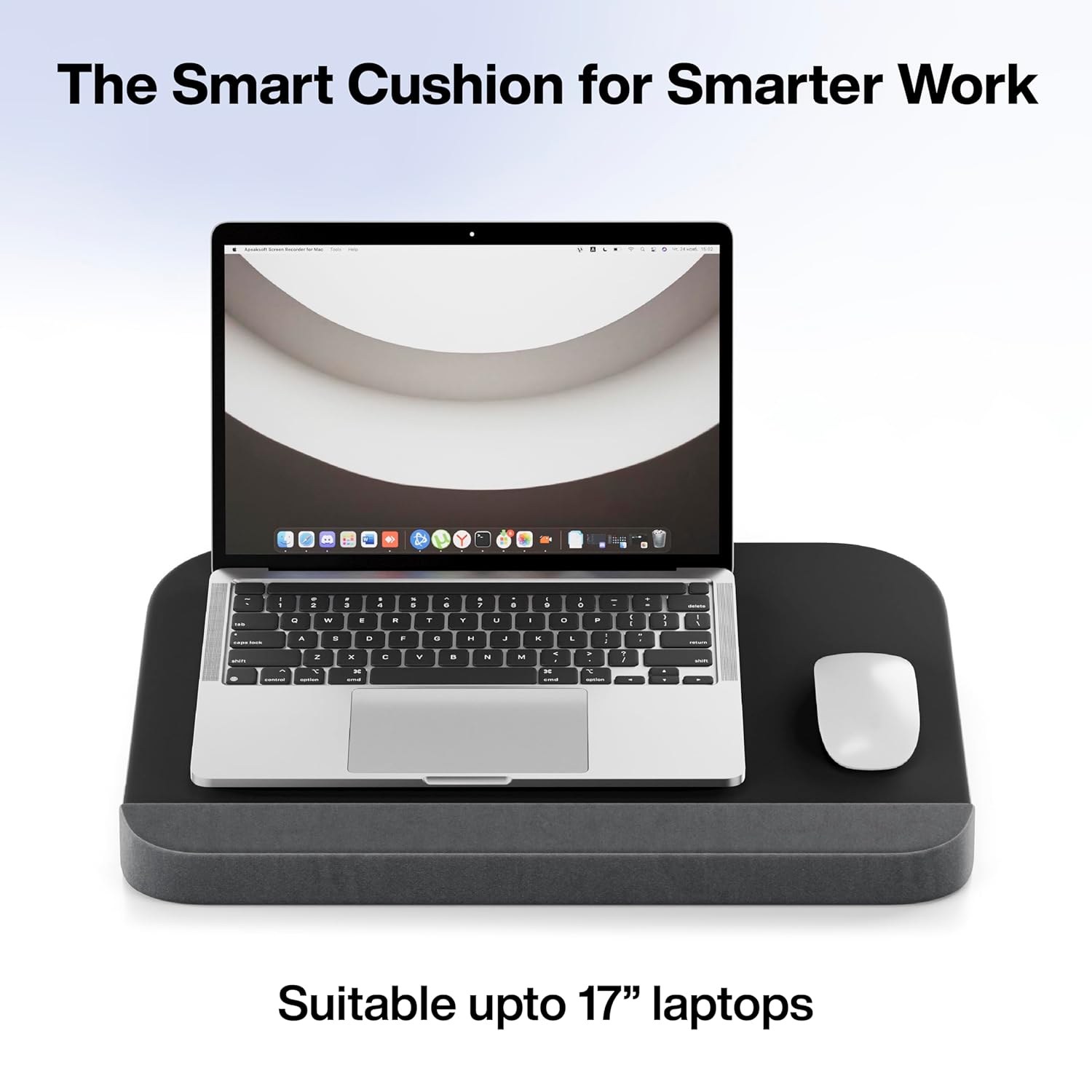 FOVERA Tabletop Laptop Riser Stand Cushion | Fits up to 17” Laptops | Large (21 x 15 x 3.5 Inch) Lightweight, Mouse-Friendly Top, Soft Wrist Support & Side Pockets | for All Laptops (Dark Grey) 35 71BNw5PVyNL. SL1500