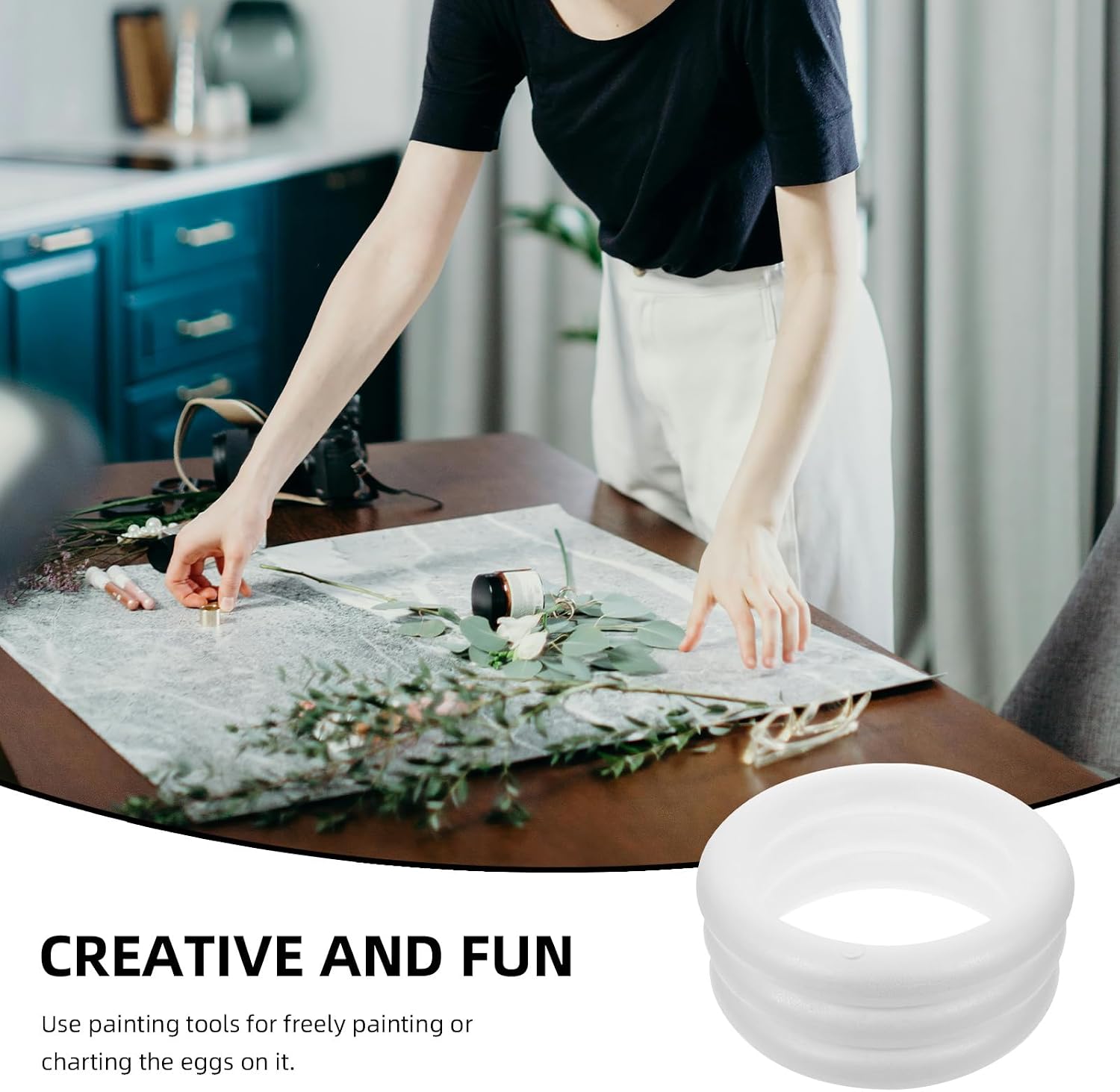 Polystyrene Wreath 3pcs Craft Foam Wreath Polystyrene Foam Ring for DIY Christmas Art Craft Art Class Floral Projects Wedding Home Decoration 30X4.5cm Polystyrene Shapes