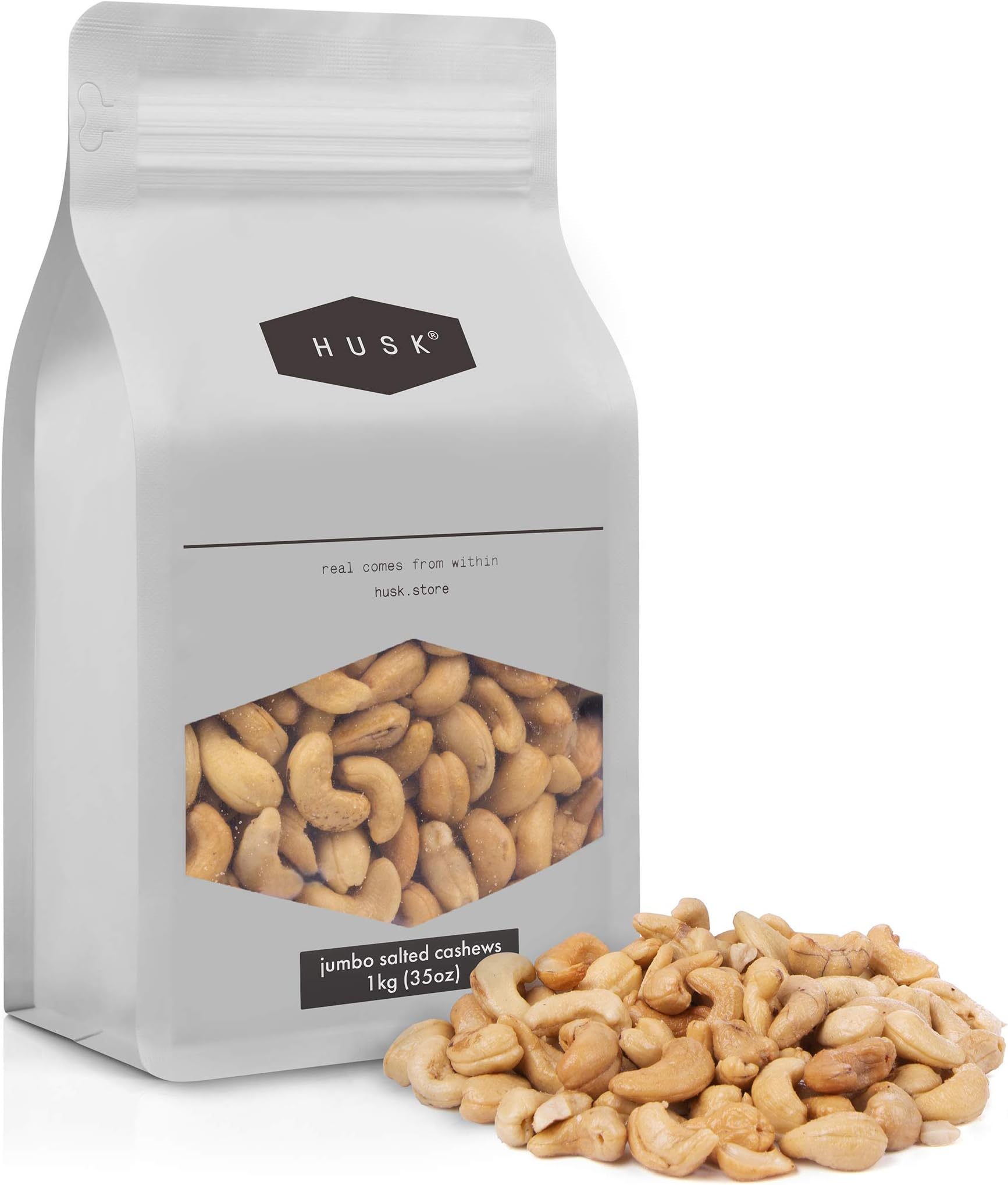 1KG Salted Cashews by HUSK - Resealable Pouch