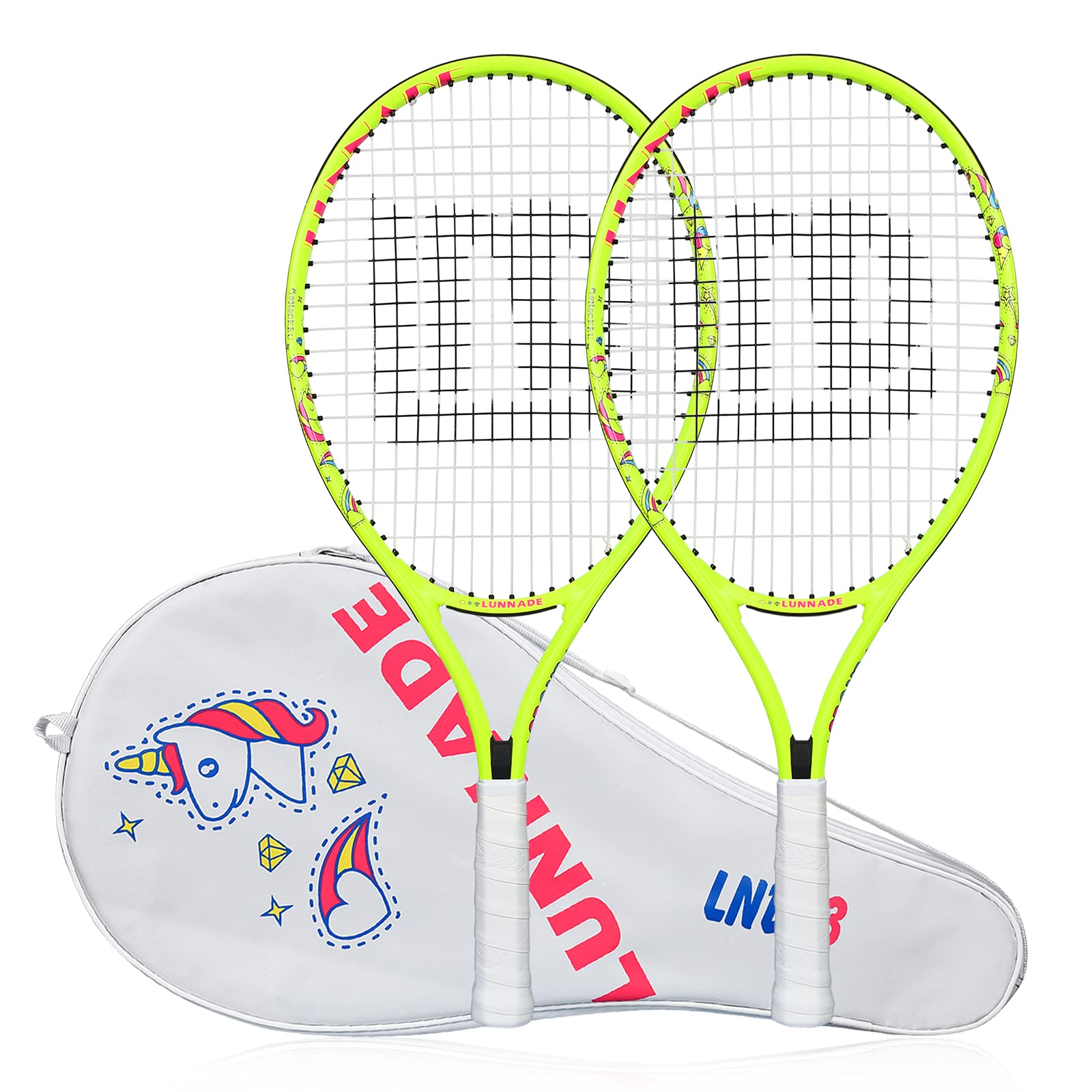 LUNNADE Tennis Racket for Children Junior, 19/21/23/25 Inch Youth Tennis Racket with Case, Suitable for Beginners Boys and Girls Age 3-12