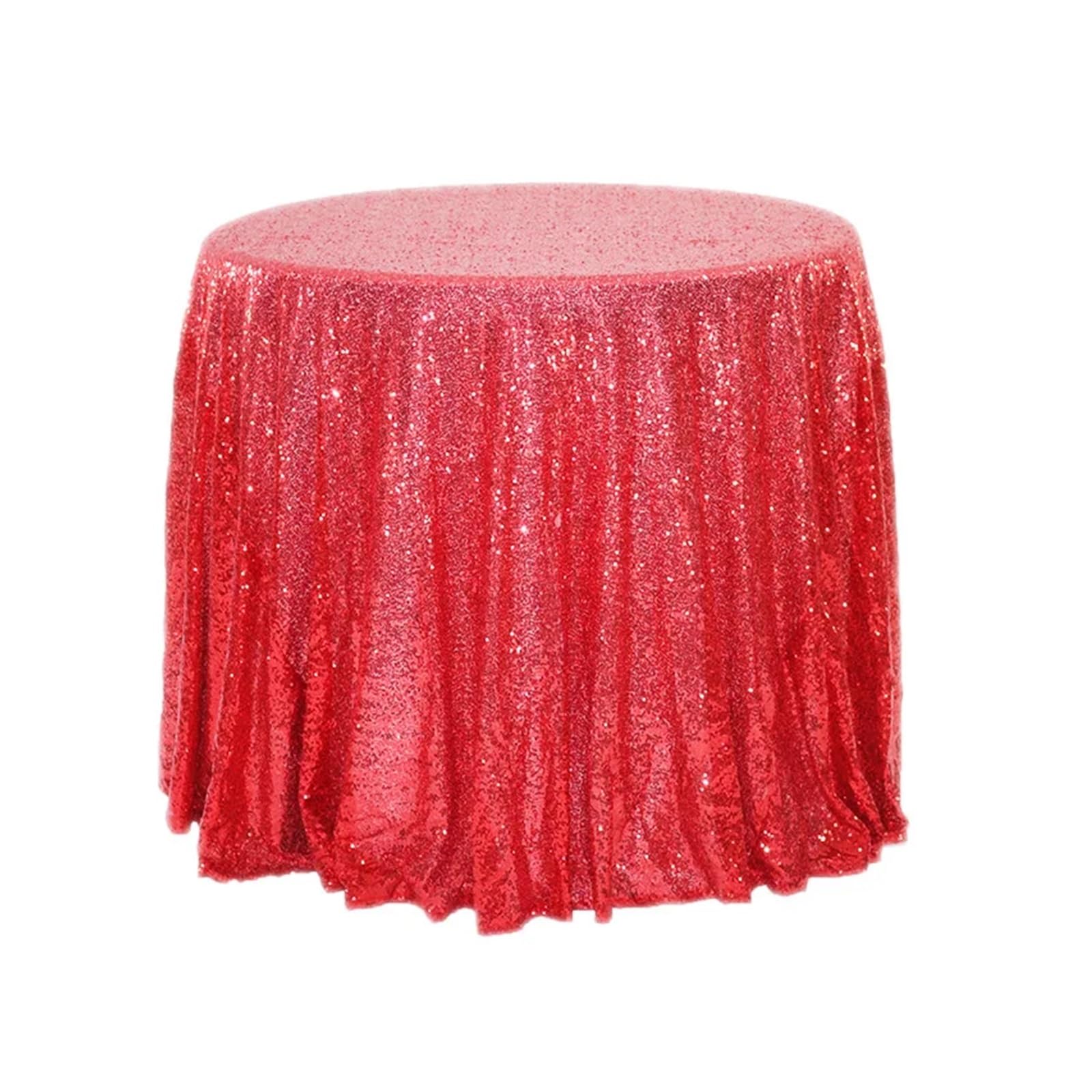 EKalgretrA Sequin Tablecloth Sequined Round Table Cloth Banquet Decorative Solid Cover Dust-Proof Full Furniture Protector(Color 3,Round 150cm)