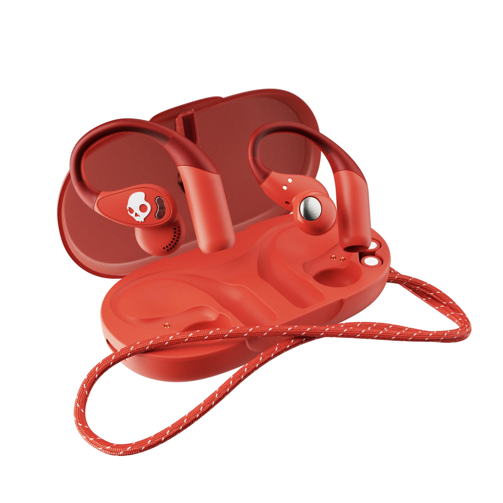 Skullcandy Push 540 Open Auriculares Open Ear Inalámbricos Bluetooth Resistentes al Agua y al Sudor, 42 Horas de Autonomía, Banda Magnética Separable, Ajuste Seguro - Rojo