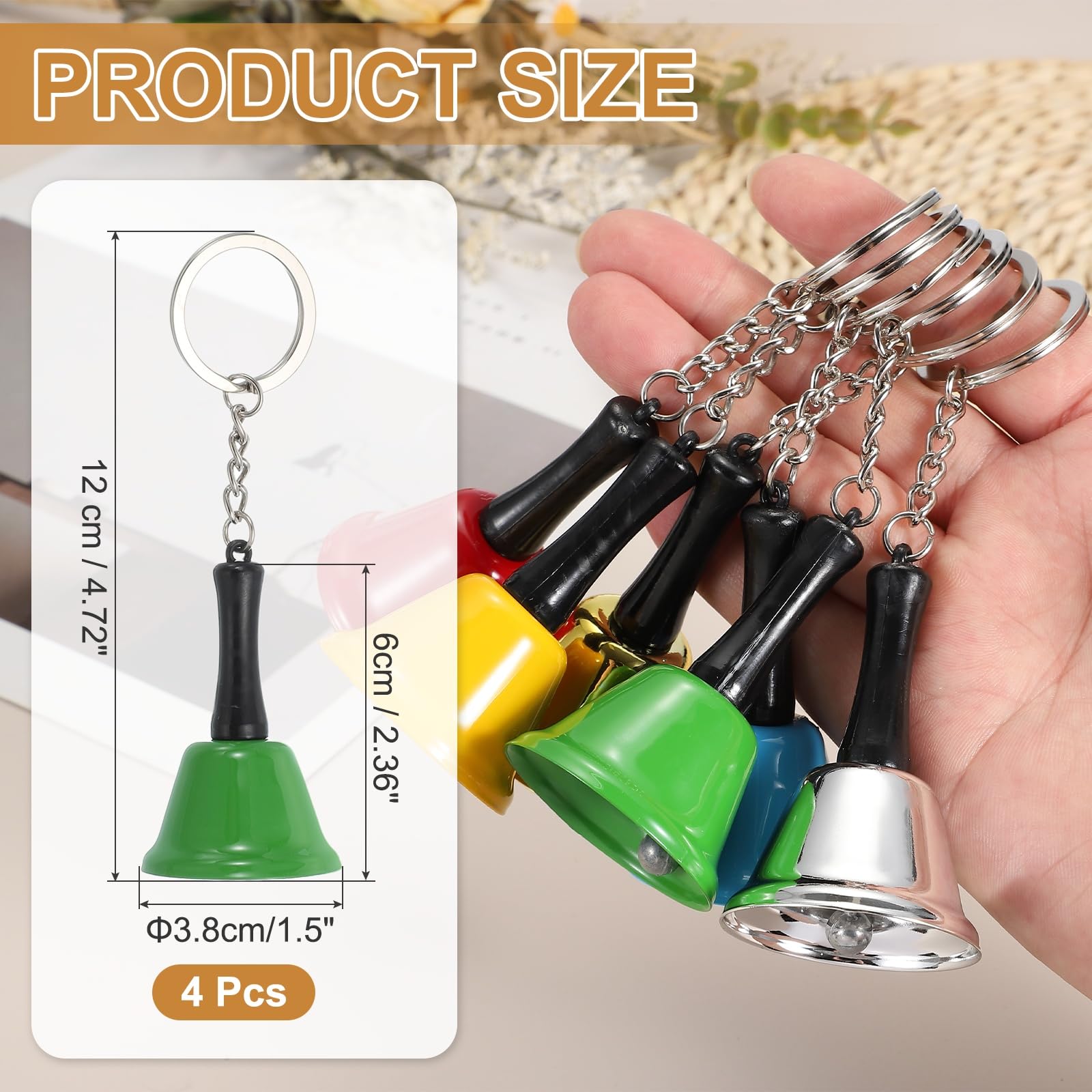 PATIKIL 4 PCS Mini Hand Bell - Image 2