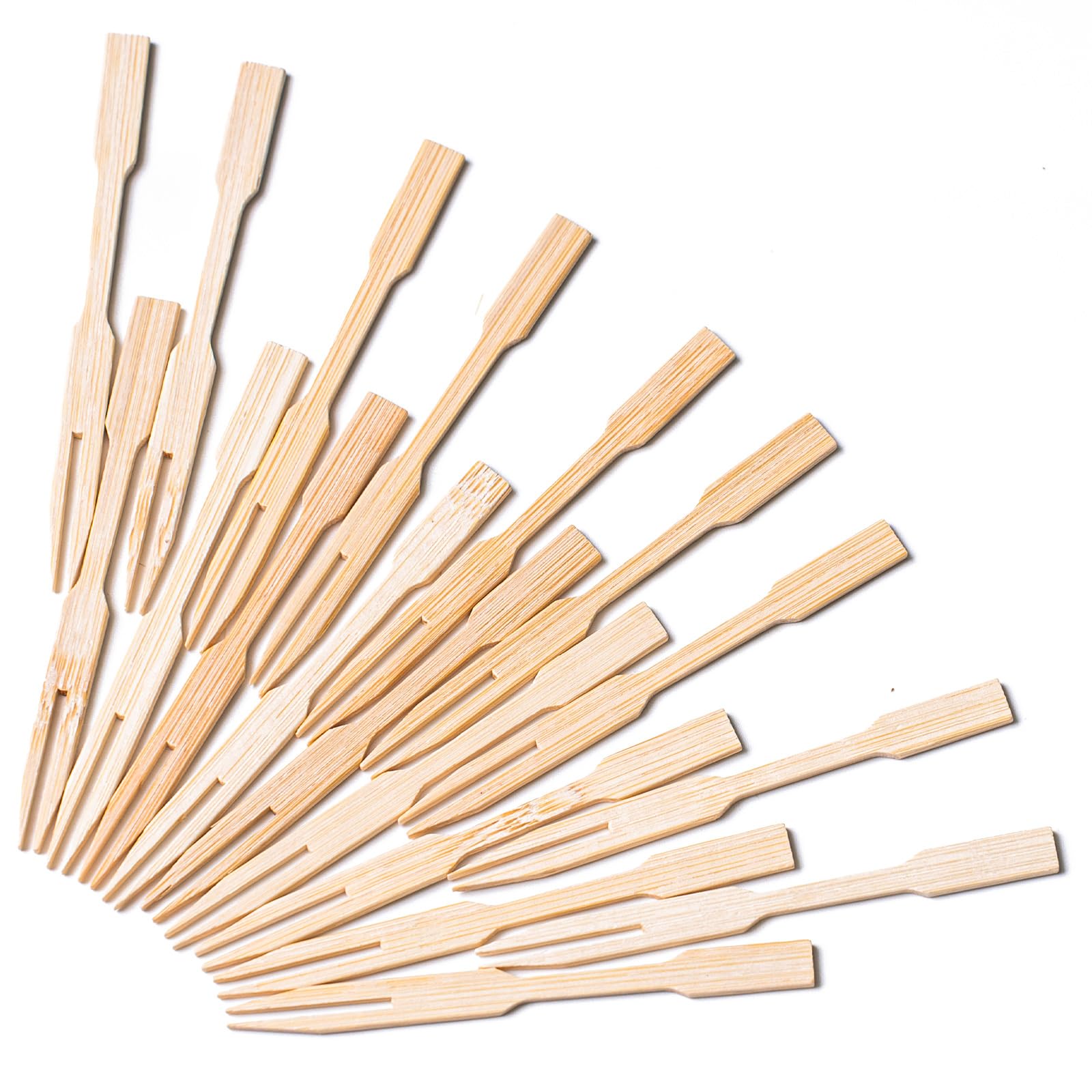 PuTwo Bamboo Appetizers Mini Small Forks 3.5 Inch 500pcs Toothpicks