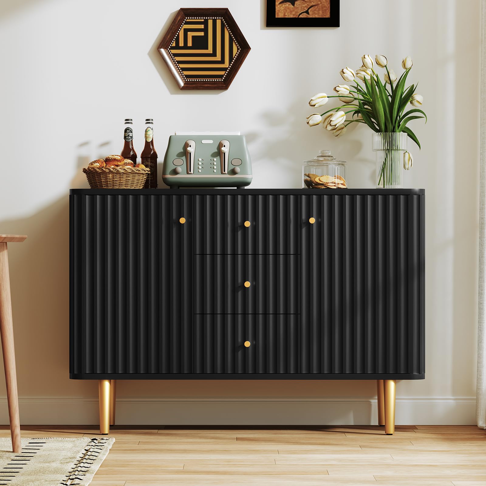 ARTPOWER Fluted Accent Cabinet
