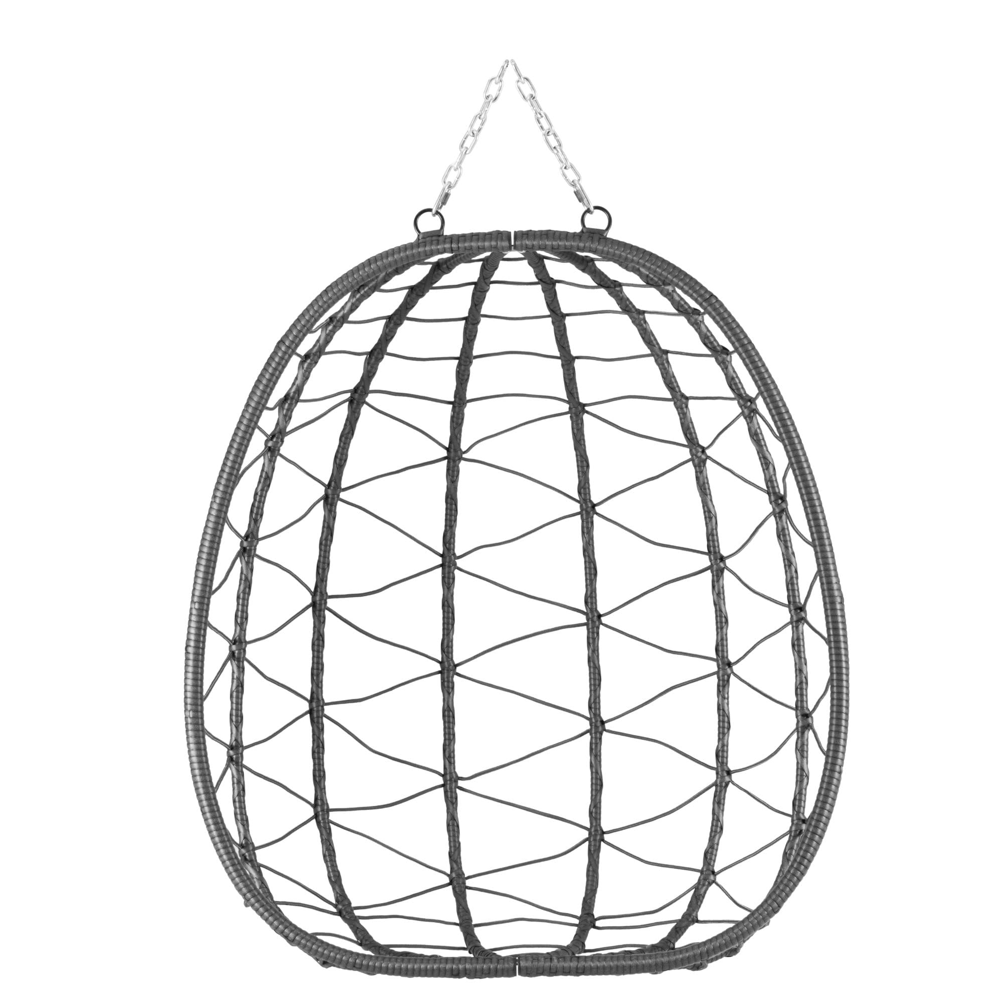 Poltrona sospesa con telaio | antracite | altalena sospesa per interni ed esterni | incl. cuscino e imbottitura | poltrona sospesa per balcone esterno altalena da giardino, sedia a dondolo