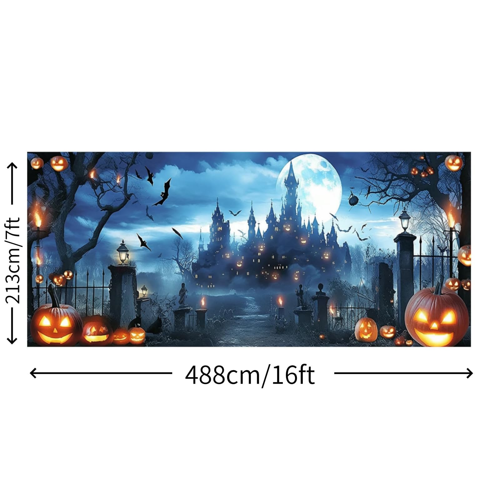 Fahne Halloween-Garagebanner, groß, für Partys im Garten