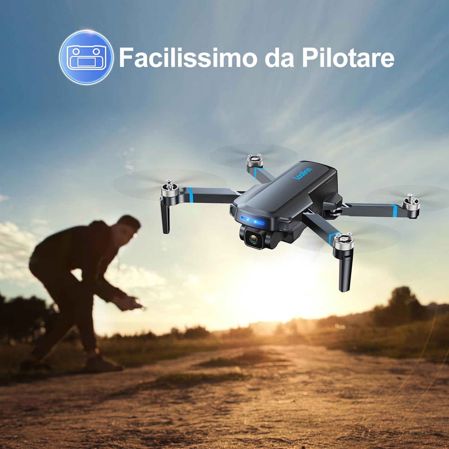 Loolinn | Drone con Telecamera 4K come Regalo per Principianti ed Esperti - 2 Batterie, 40 Minuti di Volo, Telecamera UHD 4K, supporta Fotografie Panoramiche e Time-Lapse, <250g - Idee Regalo