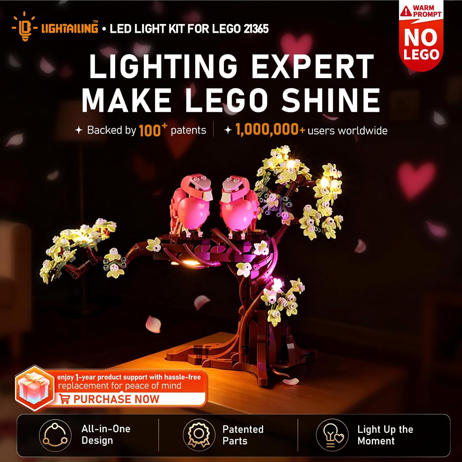 LIGHTAILING Led Light for Lego-21365 Love Birds - Easy Install, Hidden Wiring, Home Decor & Gift-Ready (Model Not Included)