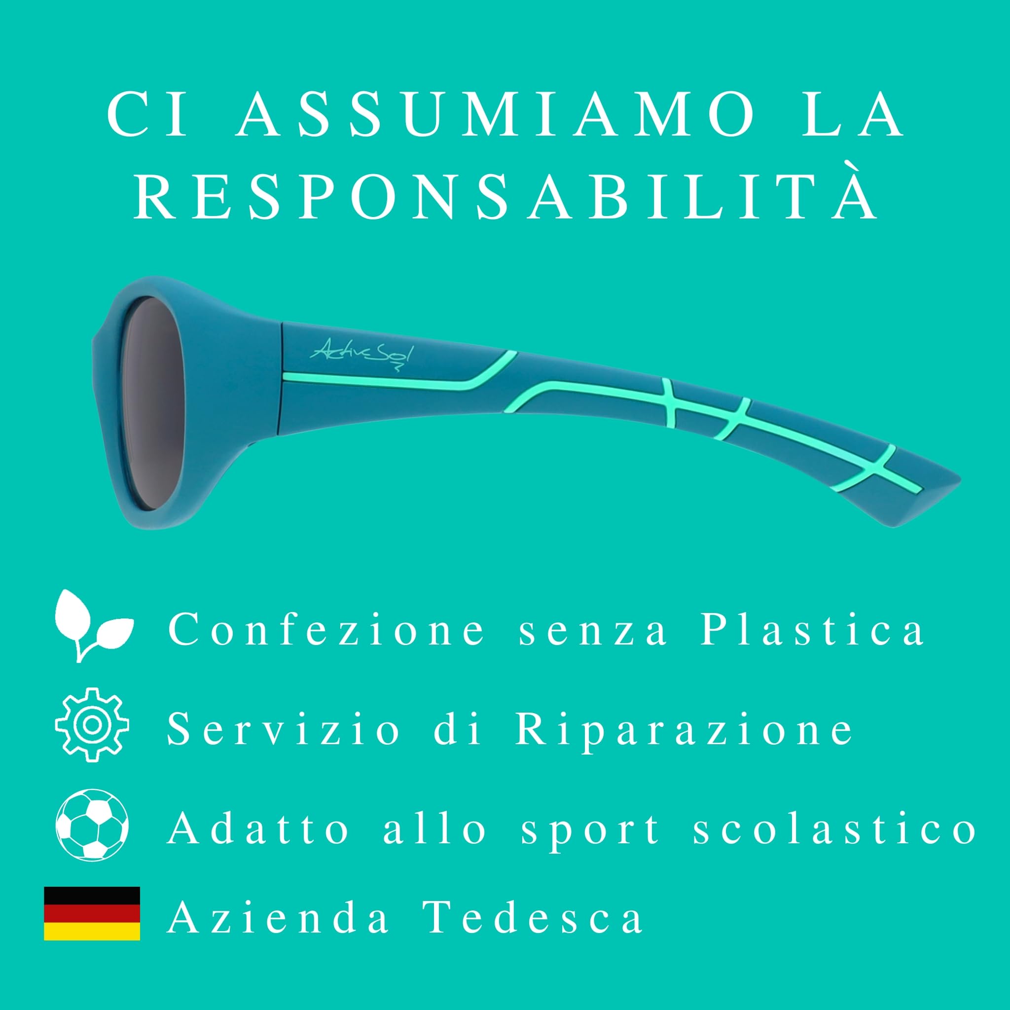 ActiveSol Occhiali da sole per bambini Kids@School, 5 – 10 anni, protezione UV, polarizzati