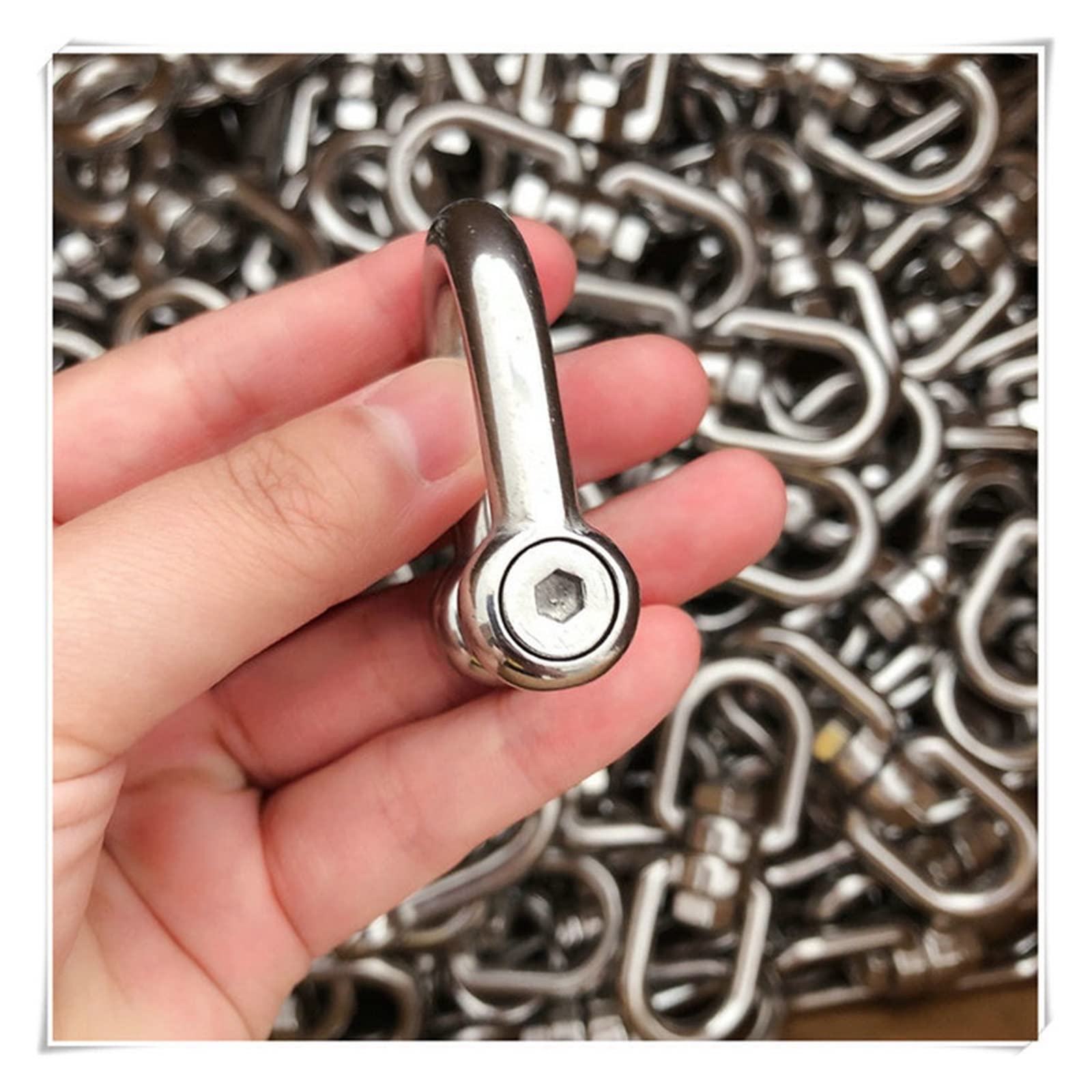 Schäkel, Edelstahlschäkel, kleiner Schäkel, hochfester Edelstahl 304 M5-M20 Sechskant-Ankerschäkel mit versenktem Stift und Dee-Typ(M12 5PCS)