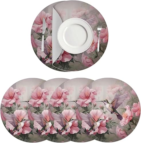 Miniatura 92 de Juego de 6 manteles individuales redondos resistentes al calor de mármol dorado de 15 pulgadas para decoración de mesa de comedor resistente al