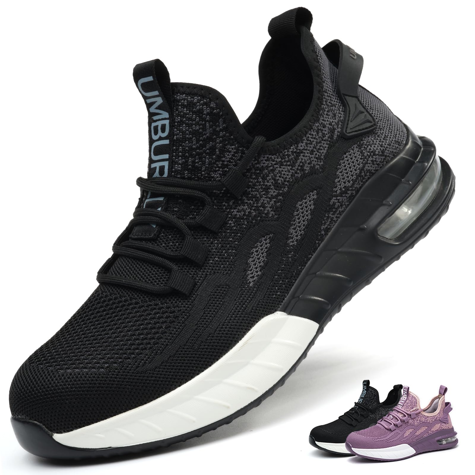 KTDYG Safety Shoes Women's Lightweight Sporty Work Shoes Men Breathable Steel Cap Shoes Non-Slip Protective Shoes with Steel Toe Cap