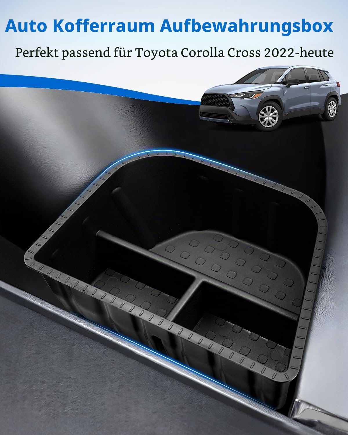 Karltys Kofferraum-Organizer für Toyota Corolla Cross Zubehör 2022-2025, Seitentaschen, Wasserdichte Aufbewahrungsboxen (2 Stück)