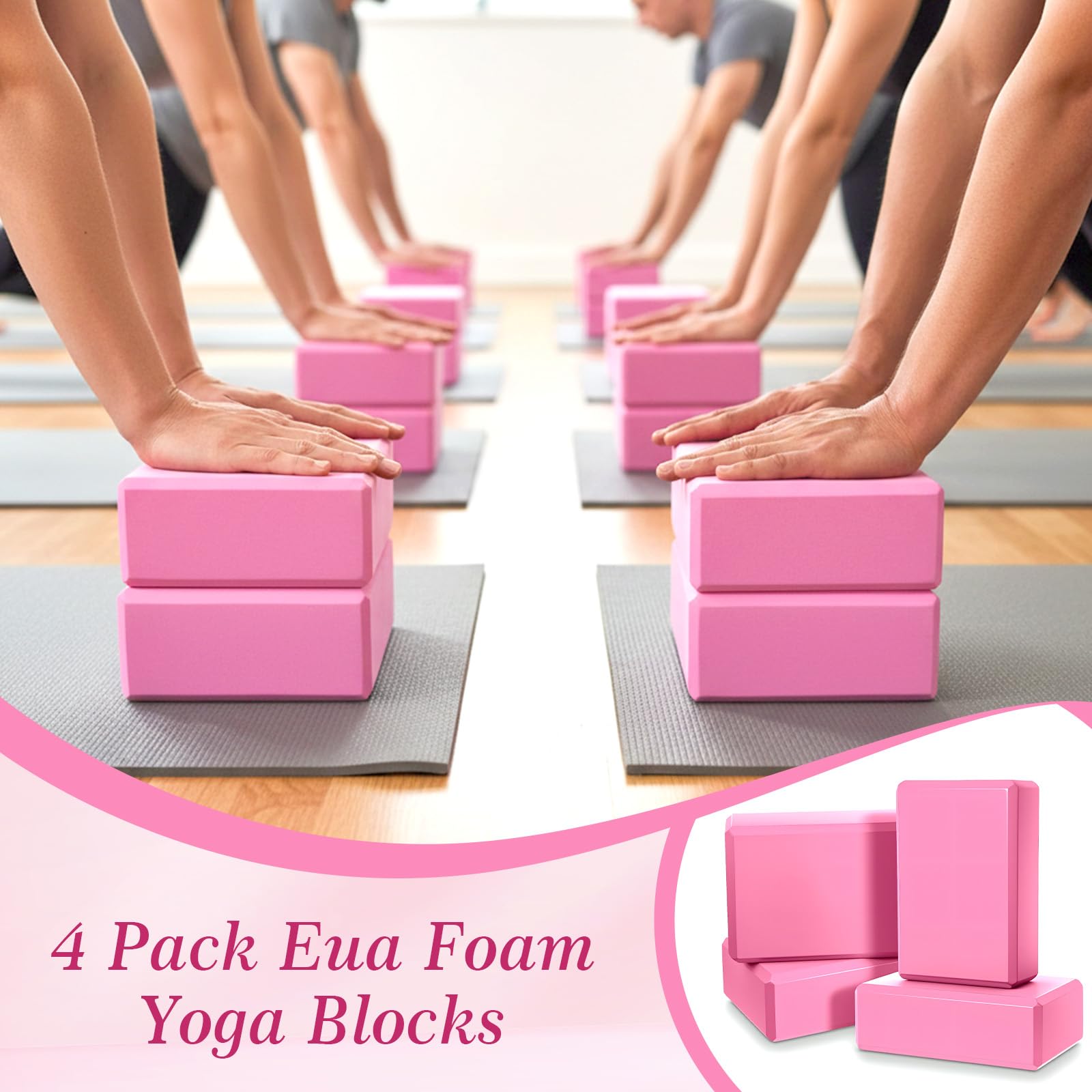 Yoga-Blöcke, 22,9 x 15,2 x 8,9 cm, EVA-Schaum, leicht, rutschfest, Yoga-Requisiten, fest und stützend, für Yoga, Pilates, Dehnen, Meditation, 6 Stück