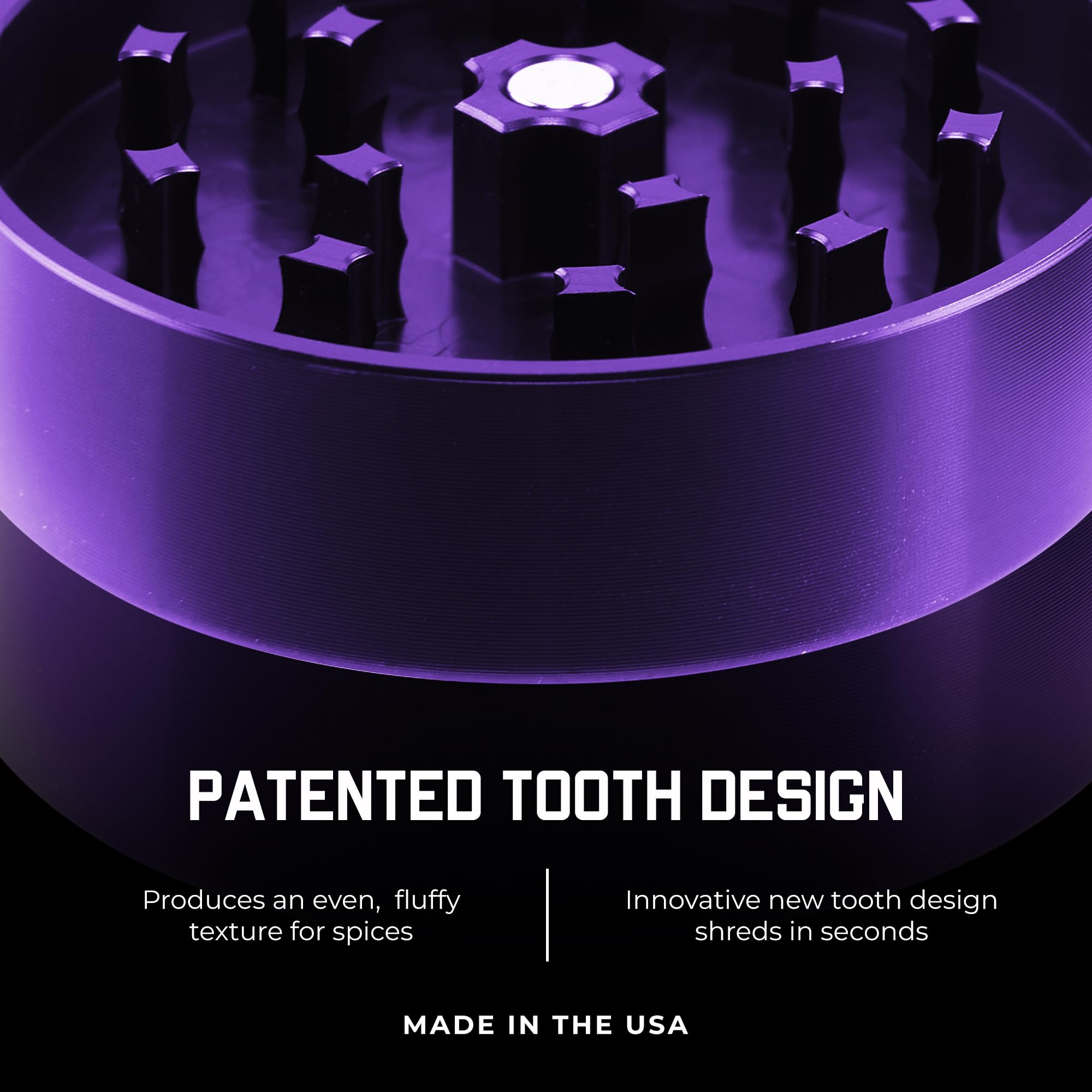 Santa Cruz Shredder Herb and Spice Grinder Made in USA (Large (2.7 Inch), Purple)