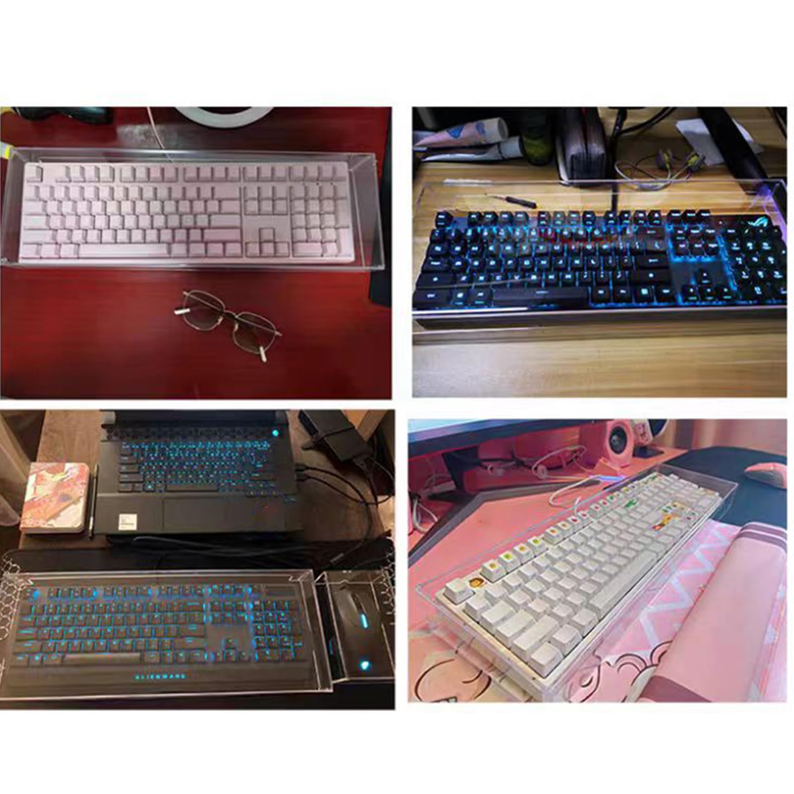 Protector transparente para teclados mecánicos de 104 a 108 teclas, resistente a derrames, protector acrílico transparente para juegos, mascotas, protectores de teclados acrílicos para PC
