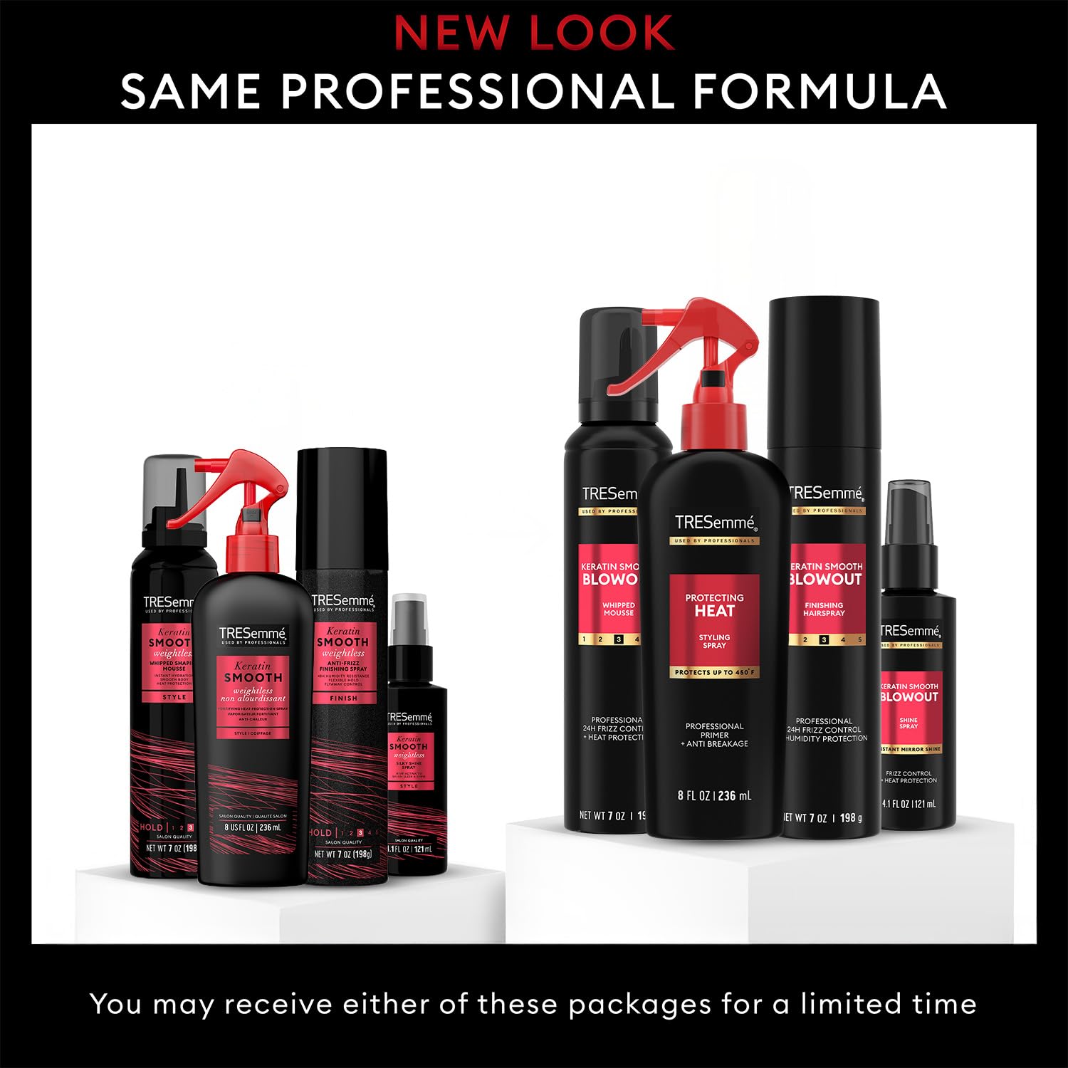 TRESemmé Keratin Smooth Blowout Hair Styling Bundle with Mousse and 3 Sprays