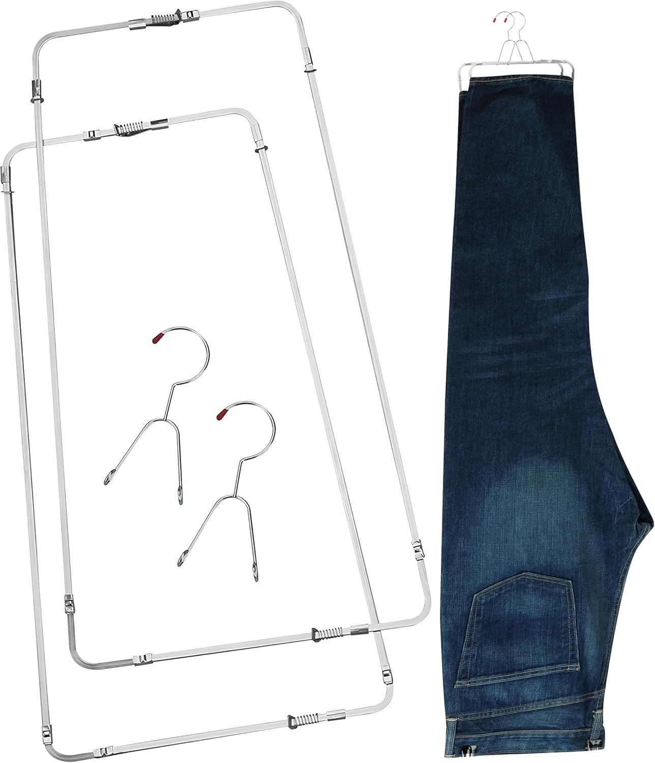 Photo 1 of  Pants Stretcher with Durable Wire Hanger – Wrinkle-Free, Perfectly Creased Drying for Jeans, Dress Pants, Slim Fit, Chinos, Slacks & Cargo. Adjustable Stretchers for Optimal Fit. 