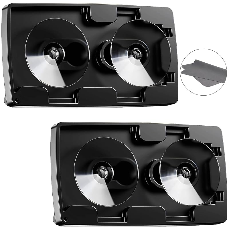 Suporte para transponder EZ Pass Mini e iPass com ventosas, ABS e TPU, Caravista, EPH804, preto, kit com 2 unidades