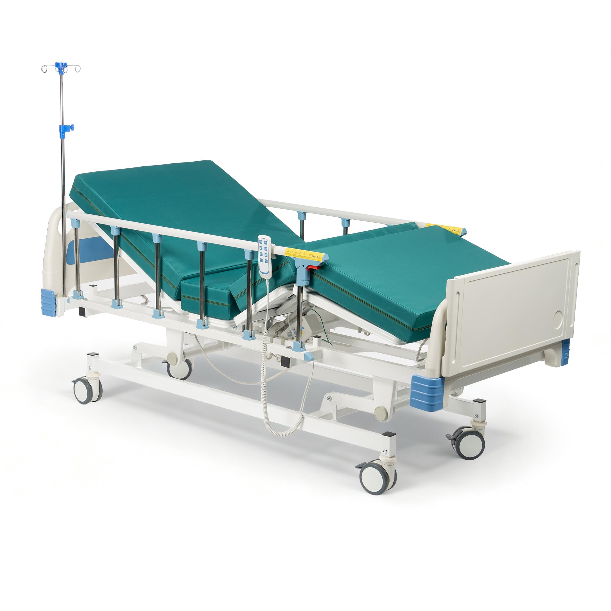 Photo 1 of ELENKER Full Electric Hospital Bed for Home Use, ICU Medical Bed, Premium 3 Function Hospital ICU Bed with Remote Control, IV Pole, Mattress, Dining table, Lockable Quiet Casters, Includes Sheets (2X) (factory sealed)