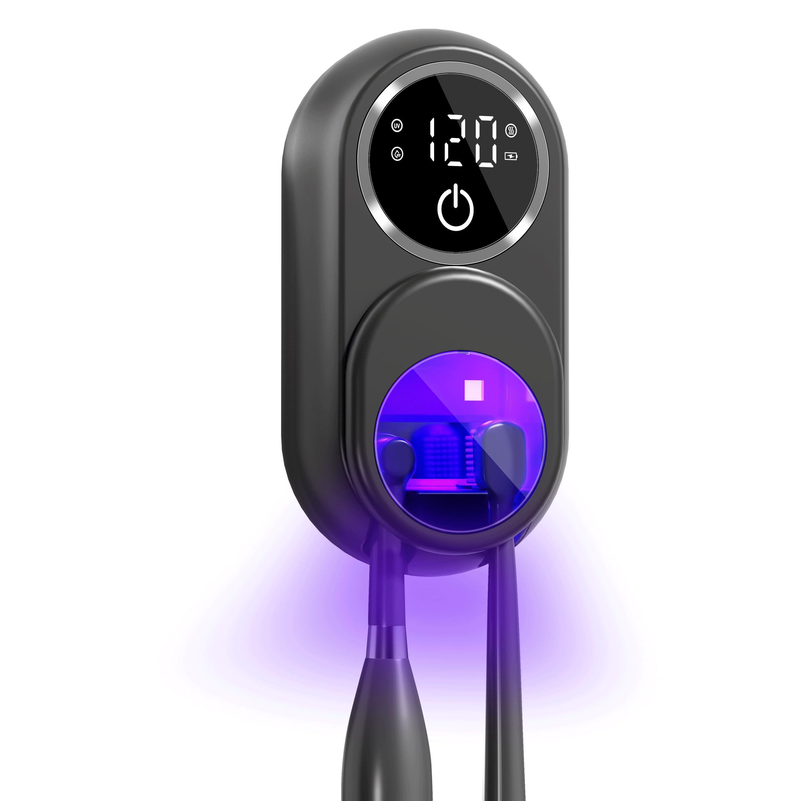 UV Toothbrush Sanitizer Holder for Bathroom, Wall Mounted Heated Drying