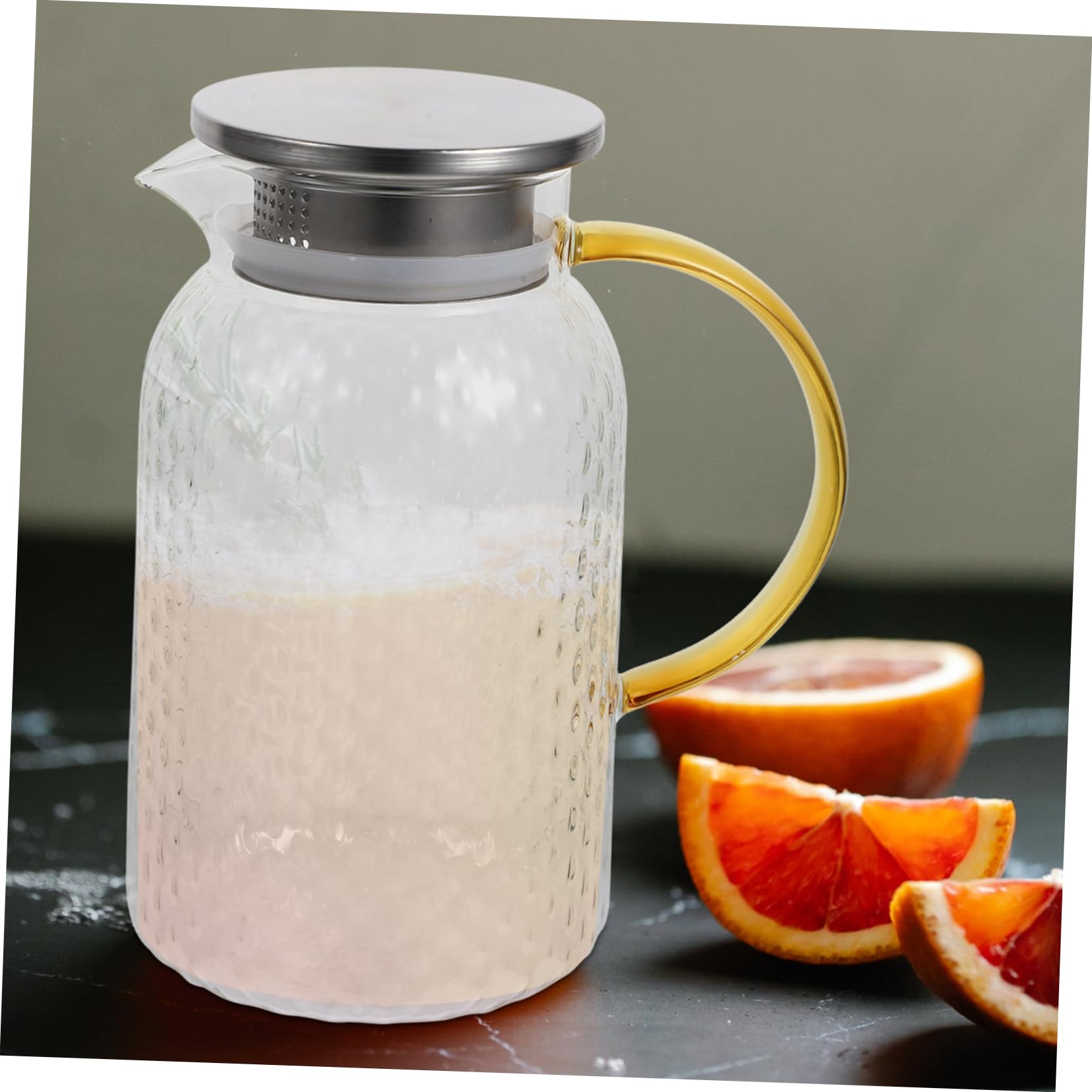 LABRIMP Jarra Vidrio de Gran Capacidad Hervidor Resistente Calor para Fría para Leche y Bebidas