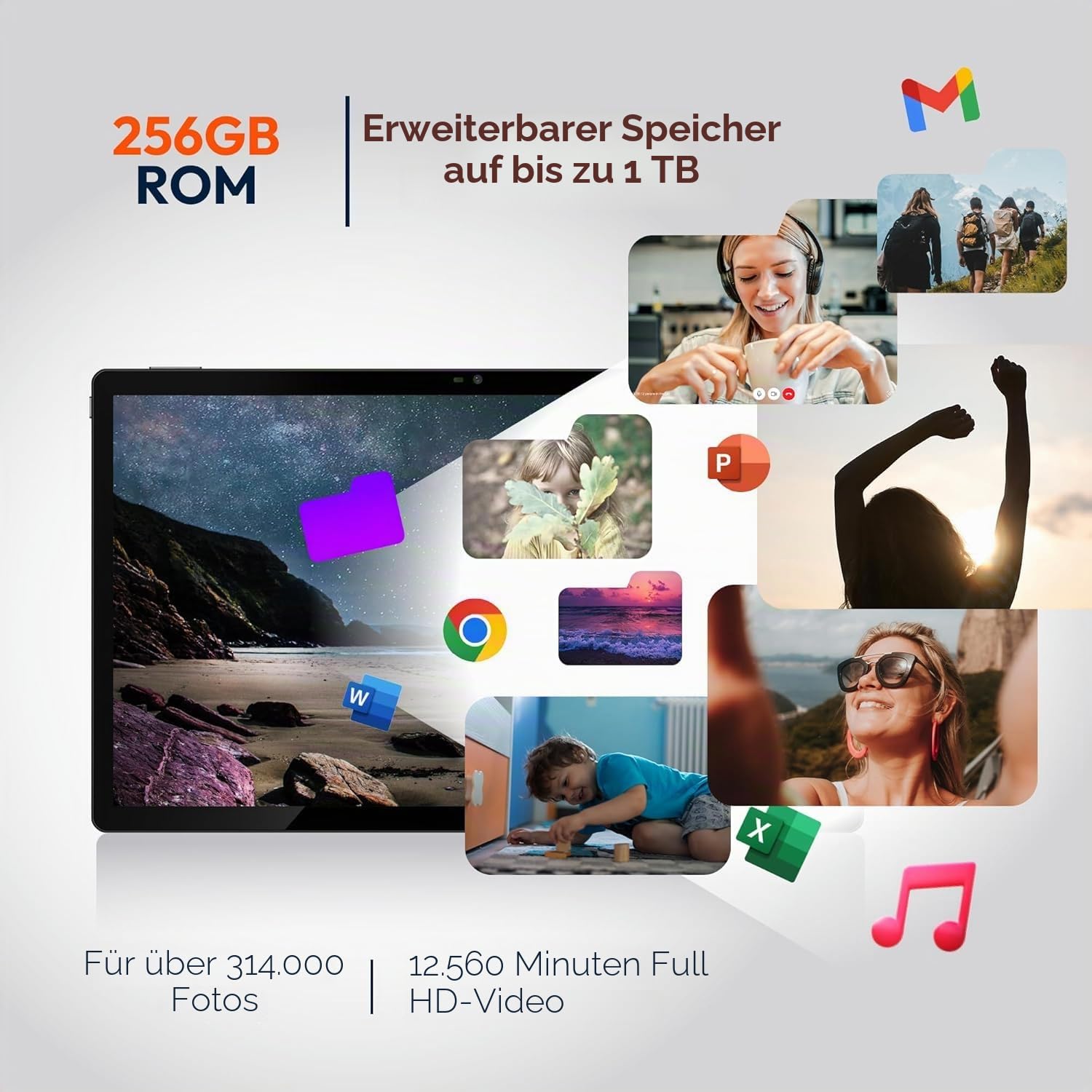MESWAO 15,6 Zoll Tablet, Helio G99, 8GB RAM+256GB ROM, 32MP Kamera,sehr großes Tablets mit 30W Schnellladung,12000mAh, IPS Display Tablet Perfekt zum Lesen von digitalen Noten Beruf Studium Freizeit