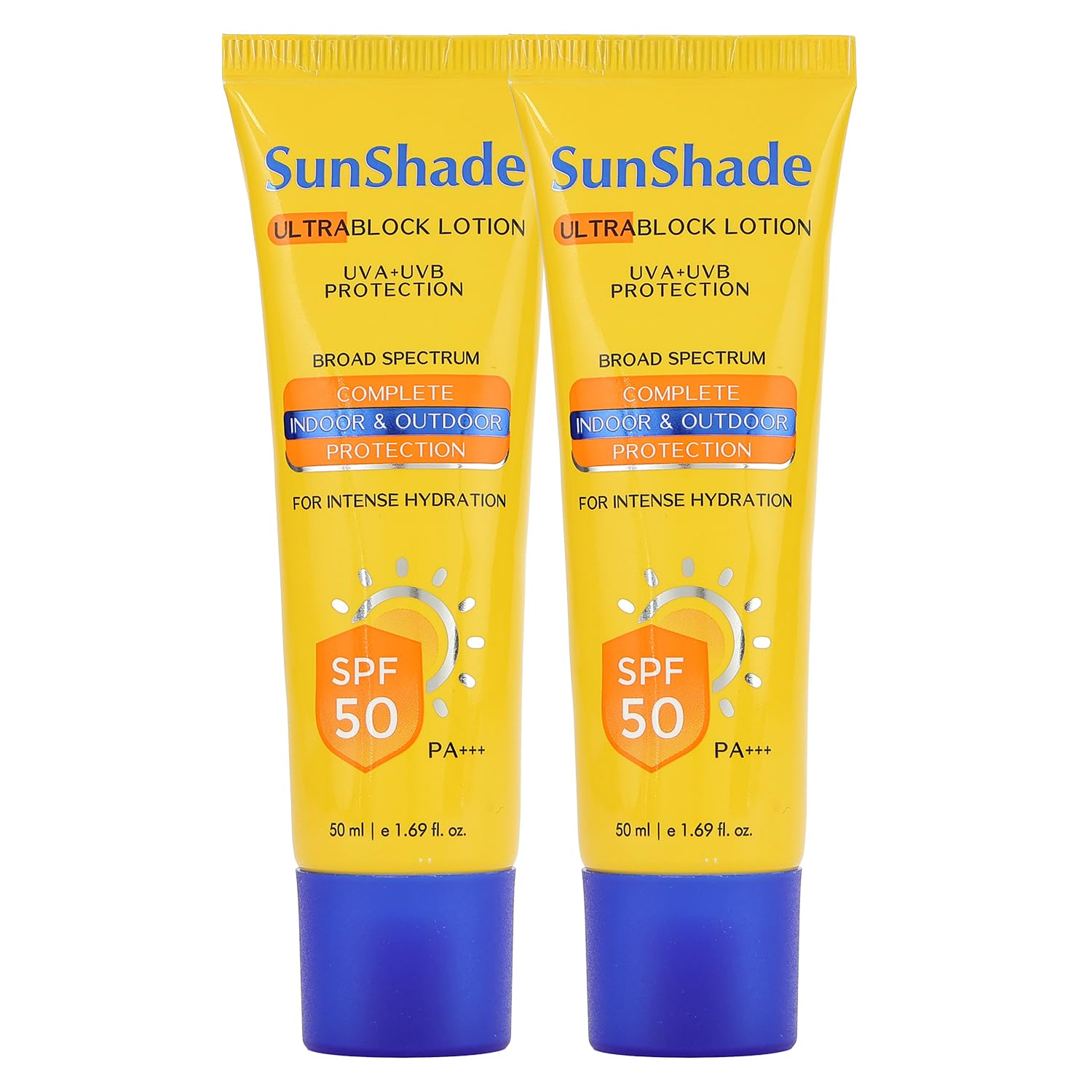 LeefordSunshade Sunscreen Body Lotion 50ml (Pack of 2) SPF 50 PA+++ for All Skin Types with Broad Spectrum UVA & UVB Protection | No White Cast, Body Sunscreen Lotion | Non Sticky Formula