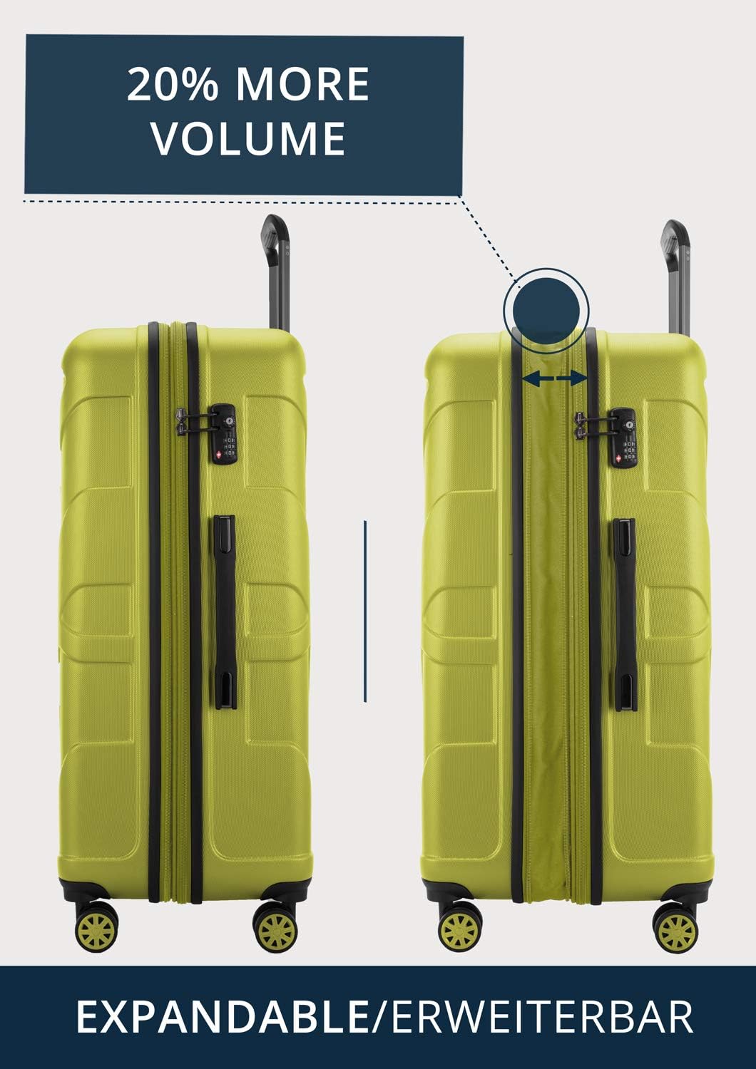 One-Day Sale: Up to 40% Off SUITLINE - Hardshell Suitcase, Travel Luggage, TSA, 76 cm, Approx. 96 liters, 100% ABS mat, Fern