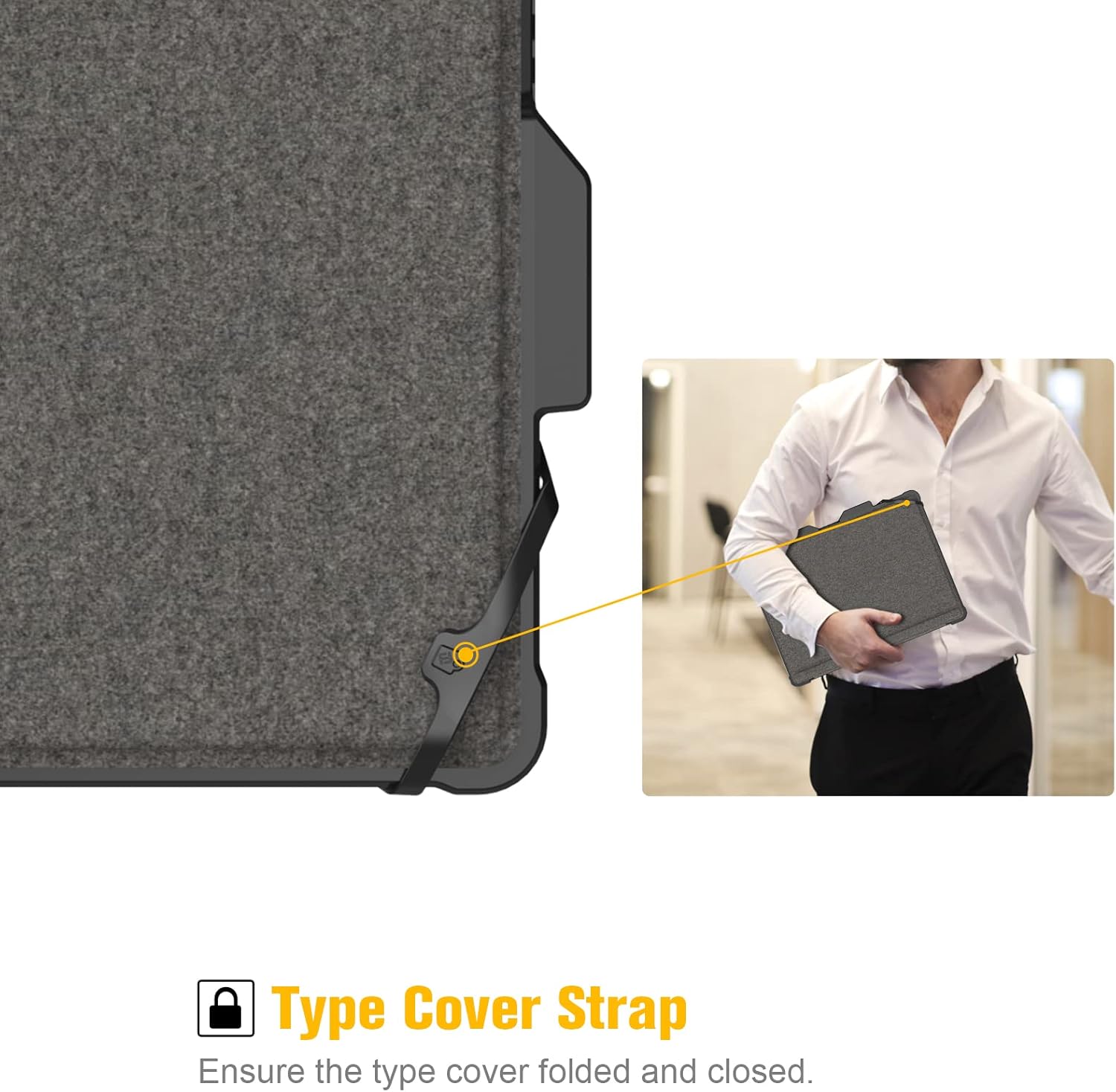 FINTIE Case Compatible with Microsoft Surface Pro 8 (13-inch, 2021 Release), Shockproof Folio Protective Rugged Cover with Pen Holder, Fits Type Cover Keyboard & Original Kickstand, (Frost Clear)