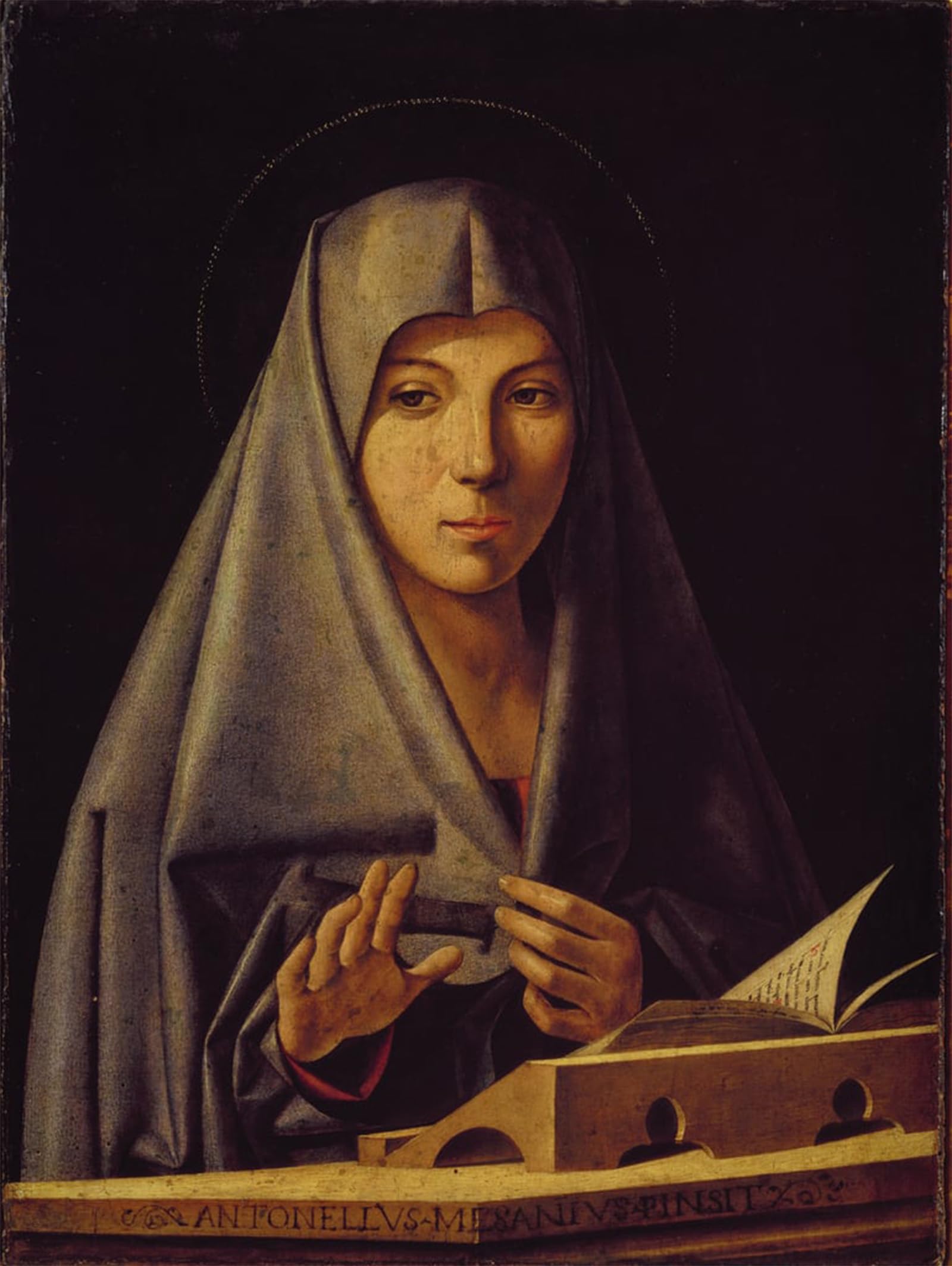 ARTXLXXBN Famous Art Print Poster Vintage Wall Art Virgin Annunciate by Antonello Da Messina Canvas Art Poster for Home Decor 60x90cm