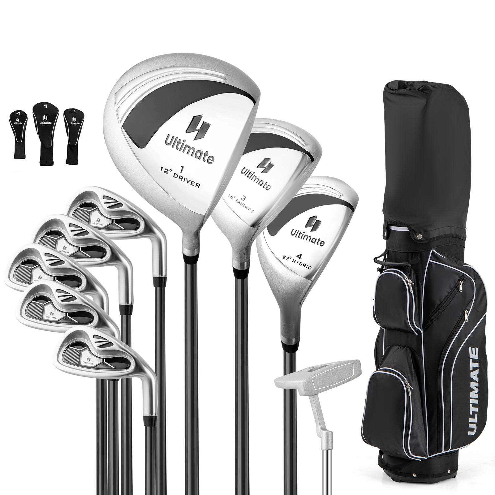 LIFEZEAL Komplettes Golfset für Damen, Golfschlägersätze mit Golftasche für Rechtshänder, Golfschläger-Set mit Fahrer 1#, Fairway 3#, Hybrid 4#, Eisen Zink 6-9#, Eisen Zink P#, Putter