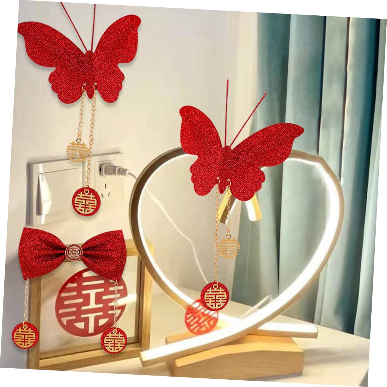 Zerodeko 20stücke Schmetterlings-hängedekorationen Für Hochzeiten Glitzer-butterfly- Für Schlafzimmer Und Wohnraum-dekoration Wiederverwendbar Und Robust