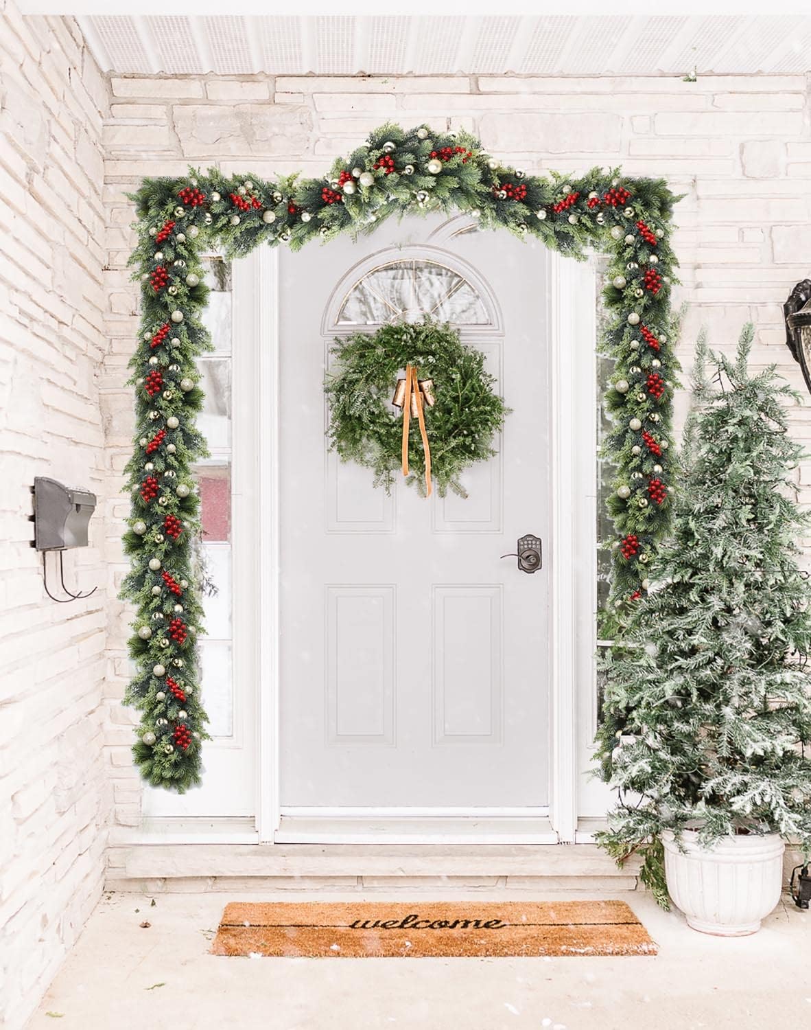 6Ft Pine Christmas Garland, Artificial Greenery Garland Realistic Cedar Cypress Garland for Holiday Mantel Fireplace Table Centerpiece Home Decoration - Image 7