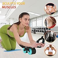 Tixahi Ab Roller Wheel with Timer, Knee Mat & Auto Rebound - Elbow Support Core Trainer for Abs, Home Gym Men Women (927 Reviews)