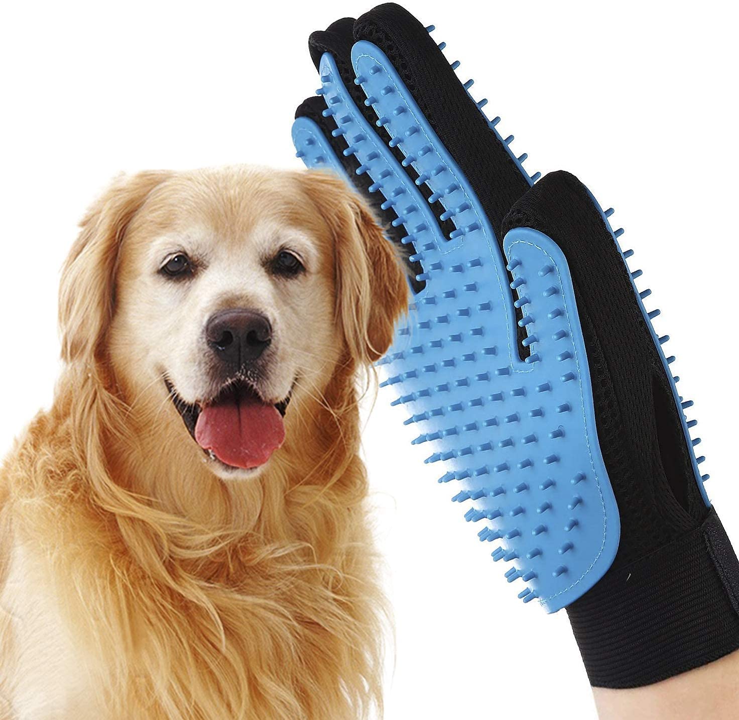 CAZINA Hair Remover Mitt Enhanced 5 Finger Design Gentle Deshedding Brush Gloves for Dog and Cat with Long and Short Fur (Multicolour) (B0992VZR3S) Amazon Price History, Amazon Price Tracker