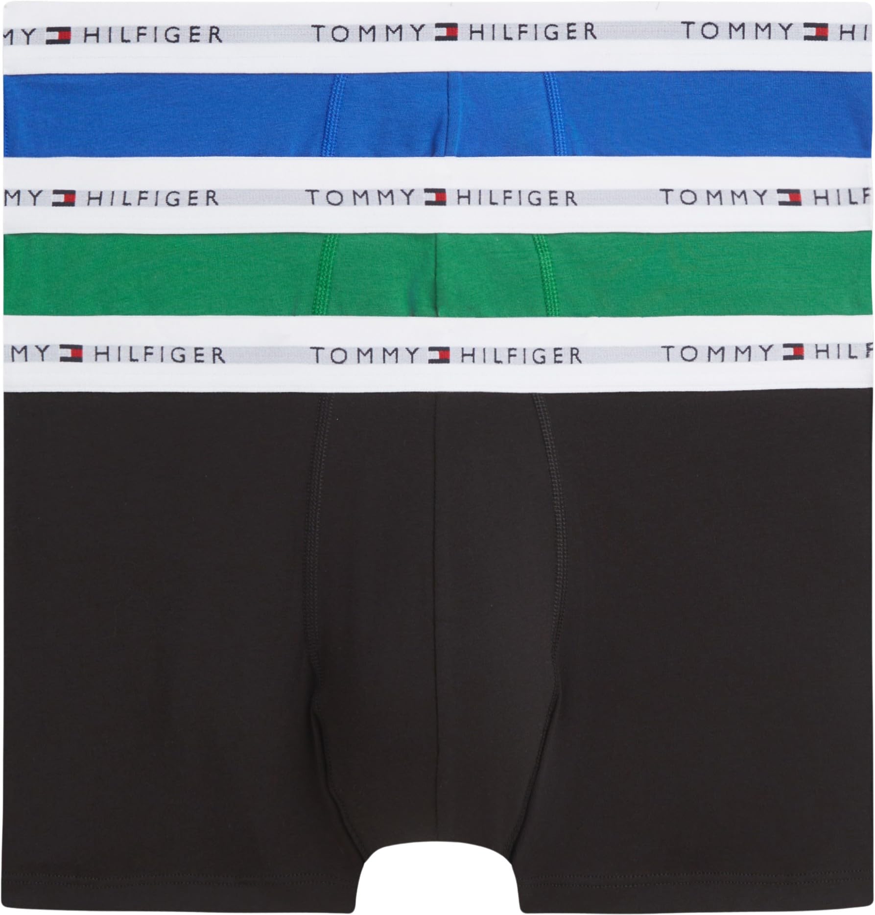 Tommy Hilfiger Men 3P Boxer Brief UM0UM03892 Boxer Brief, RED (Alaskan Green/Black/Noble Blue), XXL