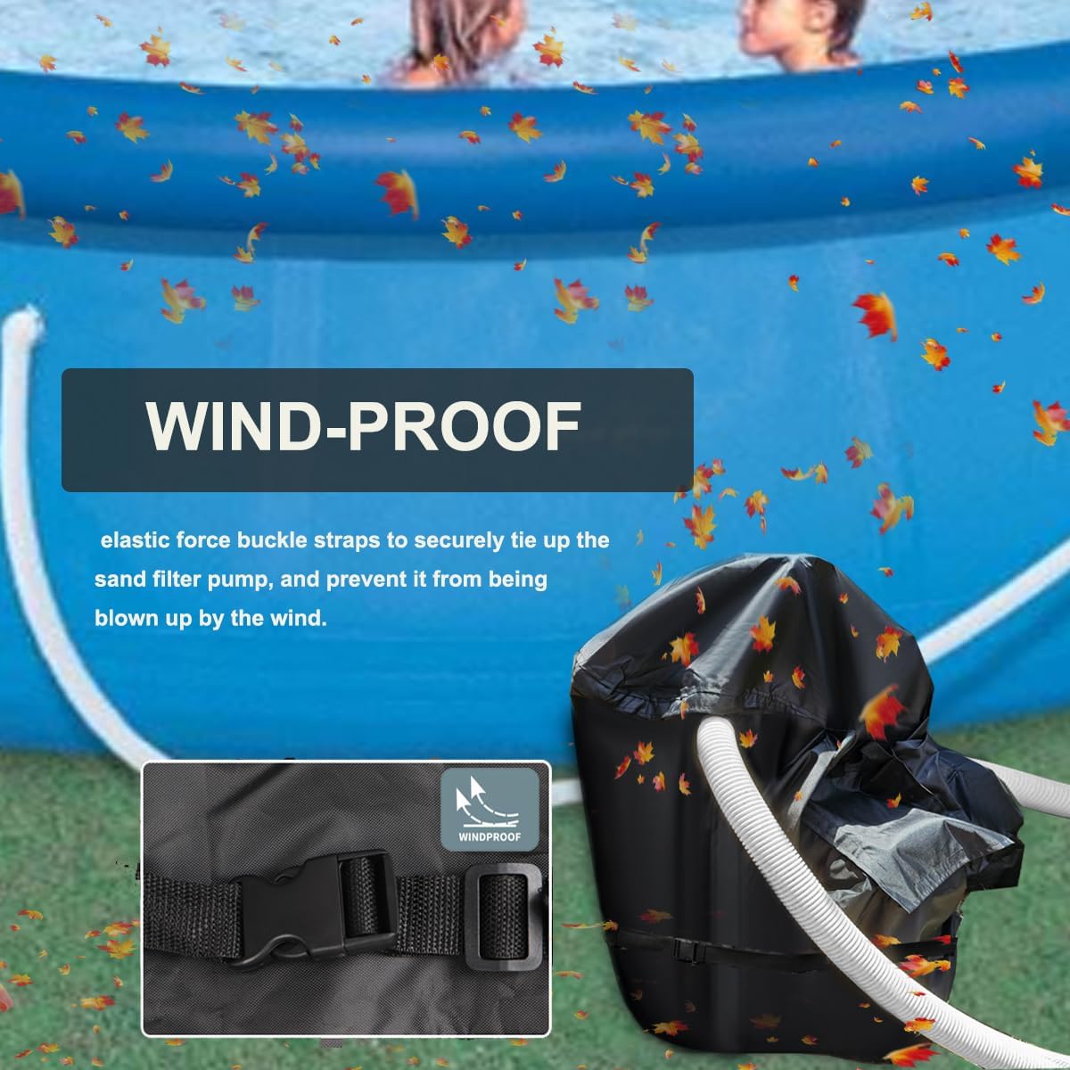 Sand Filter Pump Cover,Waterproof Pool Filter Cover for Outside Units,Pool Pump Cover Above Ground,Fits 14-16in