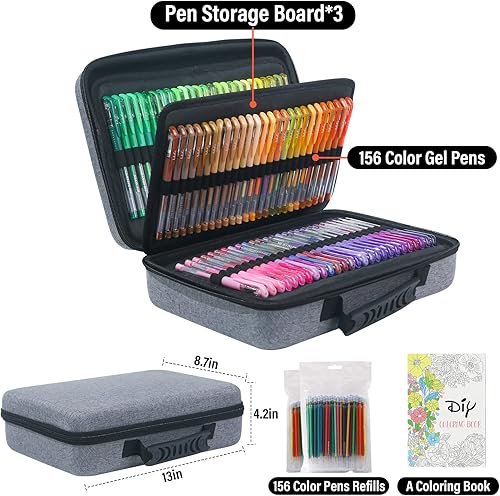 Miniatura 7 de Bolígrafos de gel para colorear para adultos, paquete de 312 bolígrafos de colores para artistas con un 40% más de tinta, bolígrafos de gel con