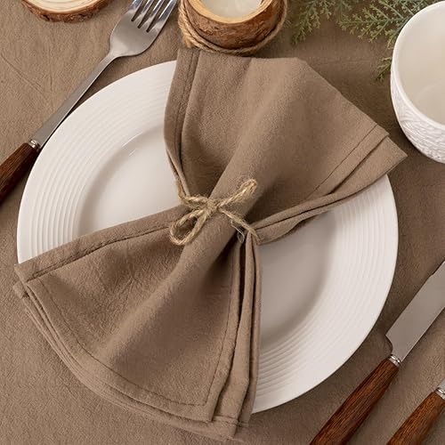 Miniatura 4 de Socomi Juego de 6 servilletas de tela de lino y algodón a granel, lavables y reutilizables, para bodas, fiestas, despedidas de soltera, baby shower,