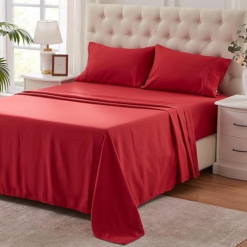 NexHome - Juego de sábanas de tamaño Queen para cama matrimonial, color gris, de microfibra, negro, juego de sábanas lavables, juego de sábanas de