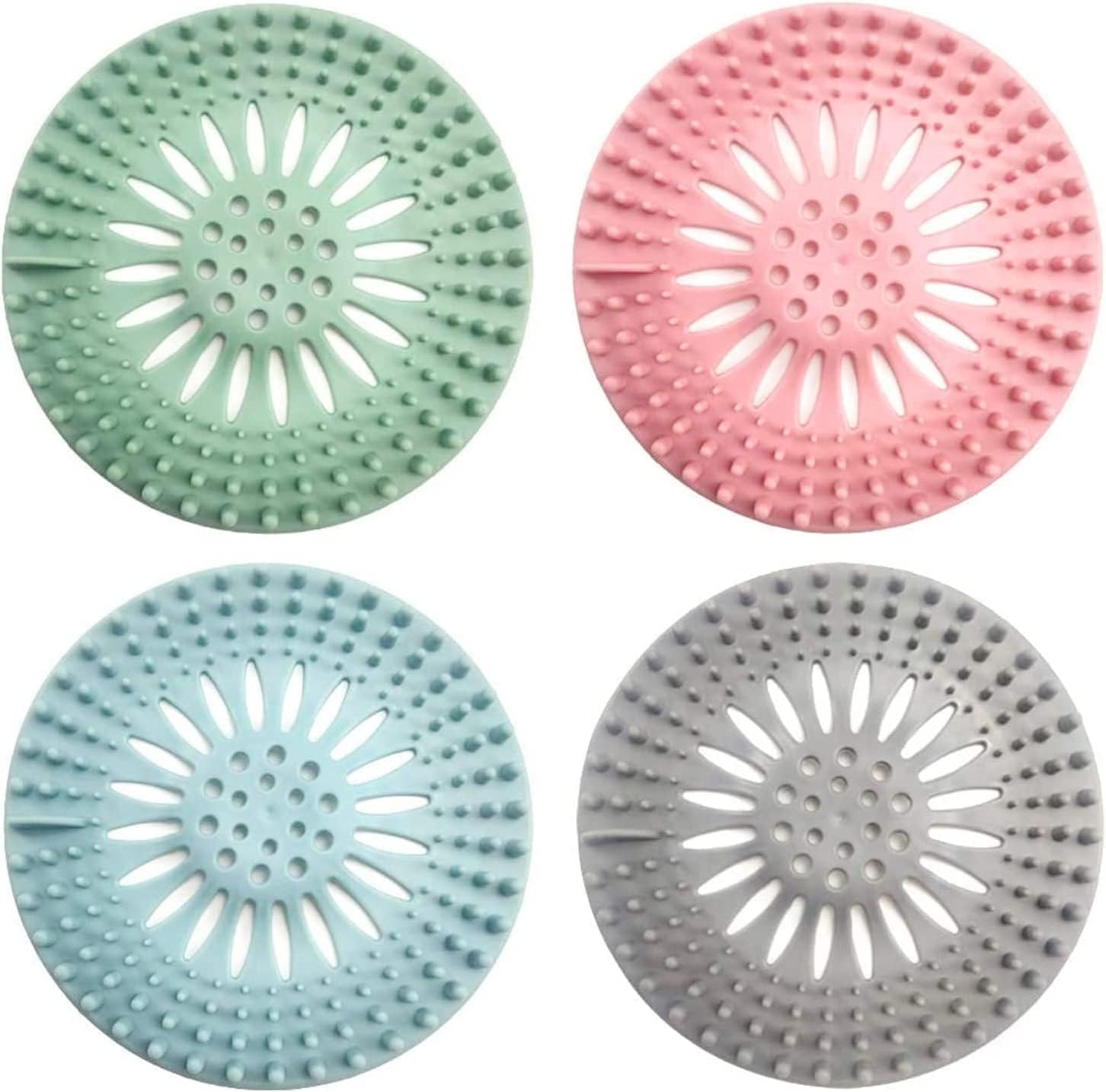 RIDHMIN Silicone Hair Catcher Cover, Shower Cover Protector Filter, Kitchen Stopper Sink Filter, Sewer Strainer for Bathroom Kitchen Bathtub (Multicolor Pack of 2)